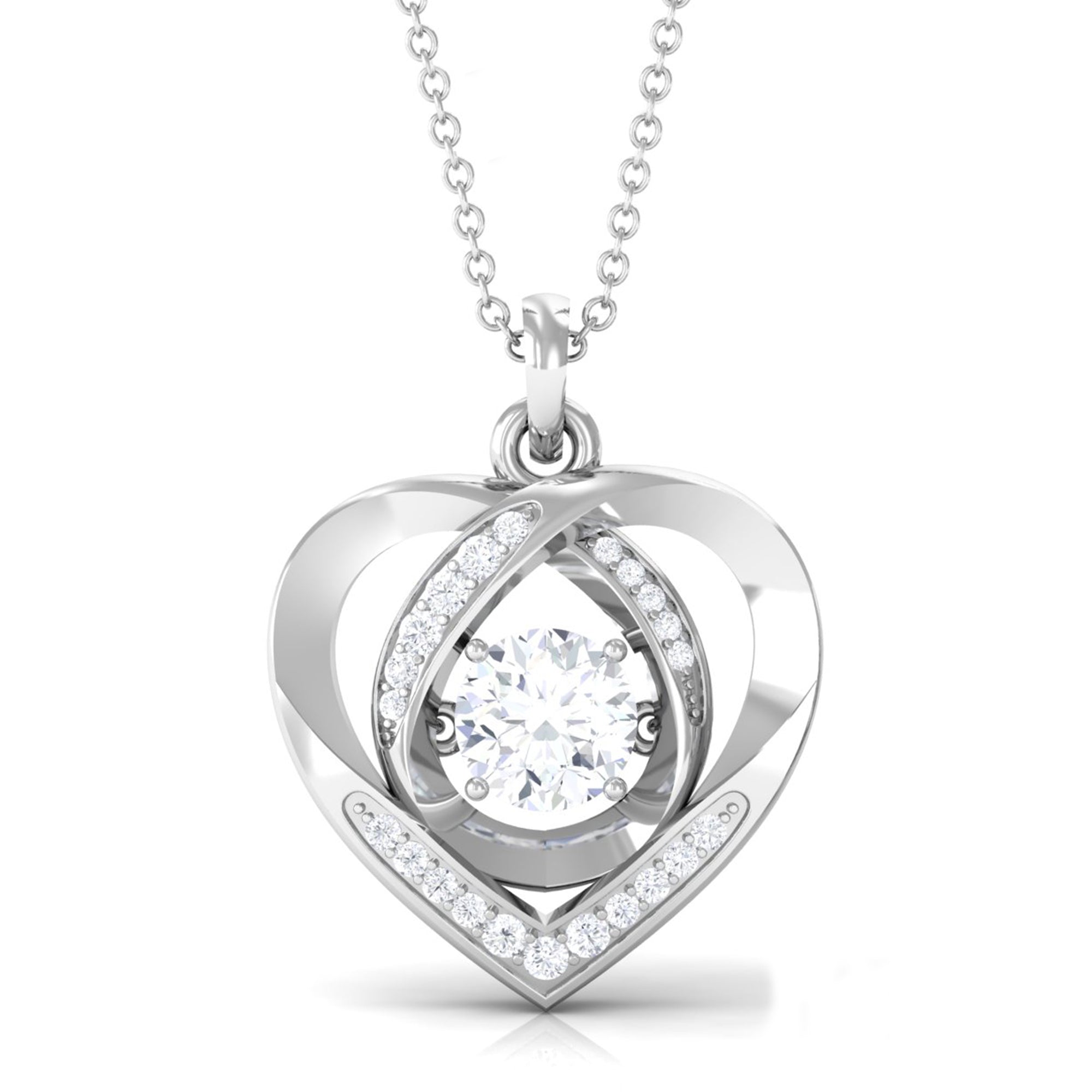 Vibrant Grown Labs-Lab Grown Diamond Heart Pendant Necklace