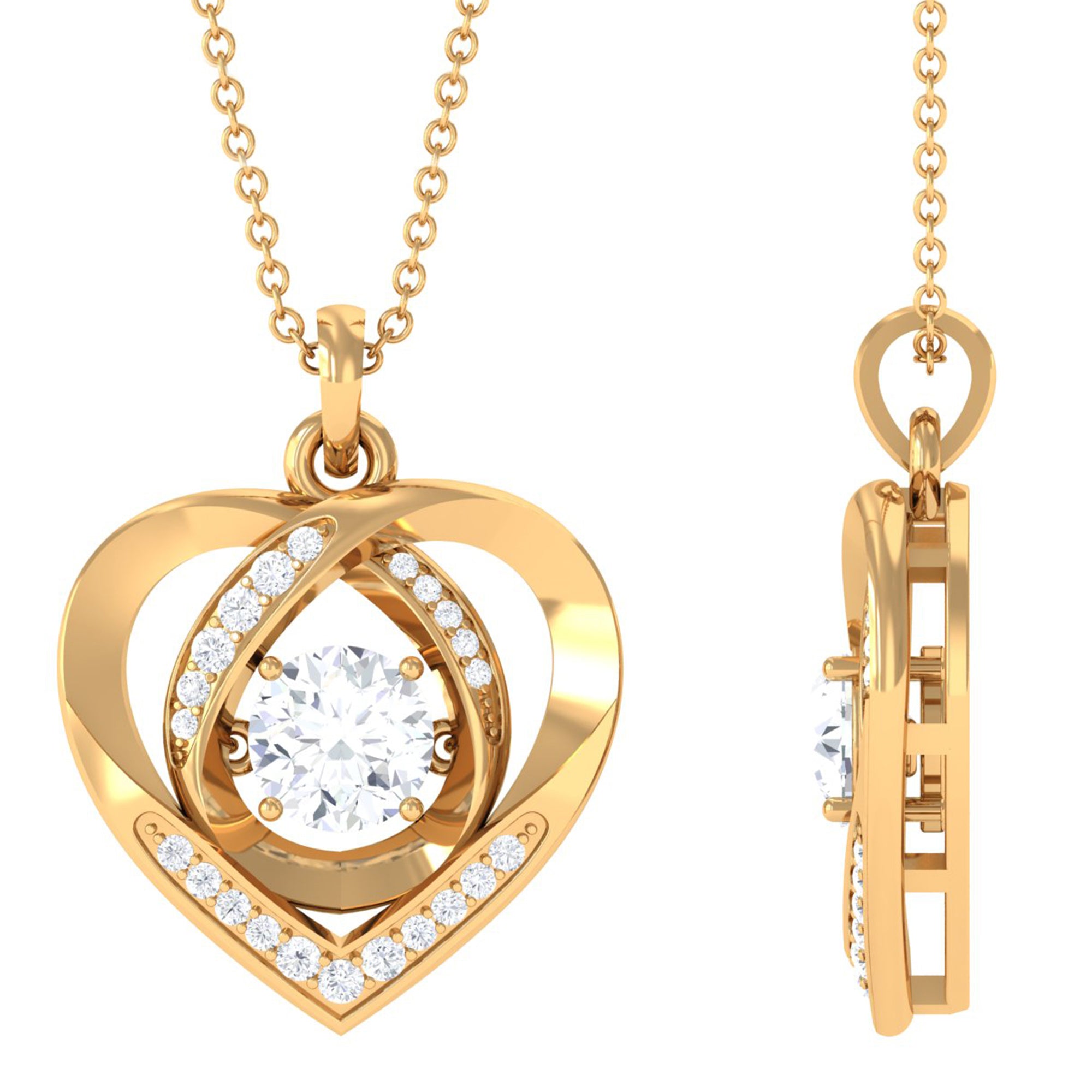 Vibrant Grown Labs-Lab Grown Diamond Heart Pendant Necklace