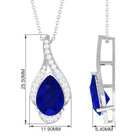 Vibrant Grown Labs-Classic Lab Created Blue Sapphire Pendant Necklace for Women