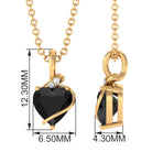 Vibrant Grown Labs-Heart Shape Lab Grown Black Diamond Pendant Necklace