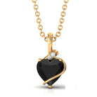 Vibrant Grown Labs-Heart Shape Lab Grown Black Diamond Pendant Necklace