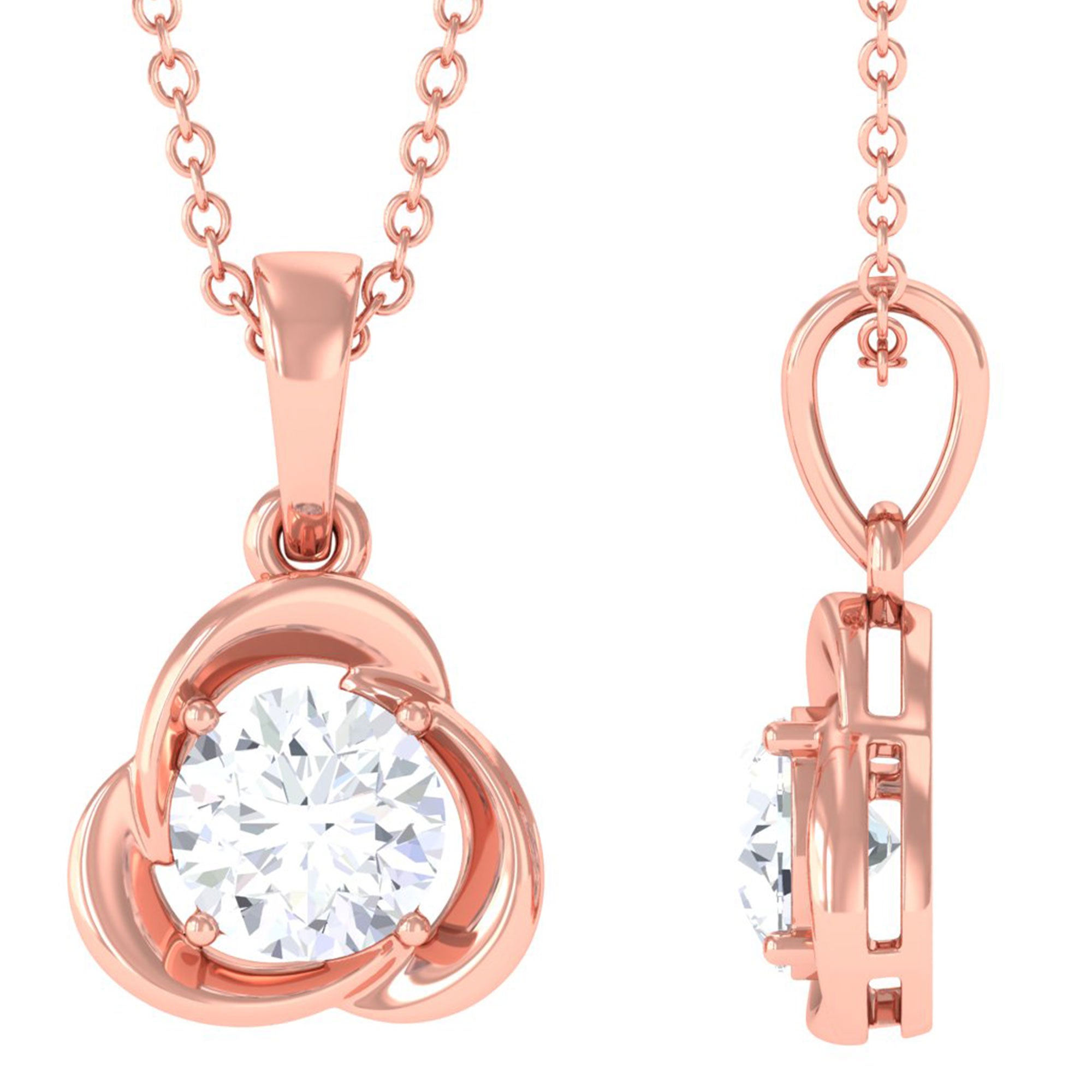 Vibrant Grown Labs-Round Shape Lab Grown Diamond Solitaire Pendant Necklace