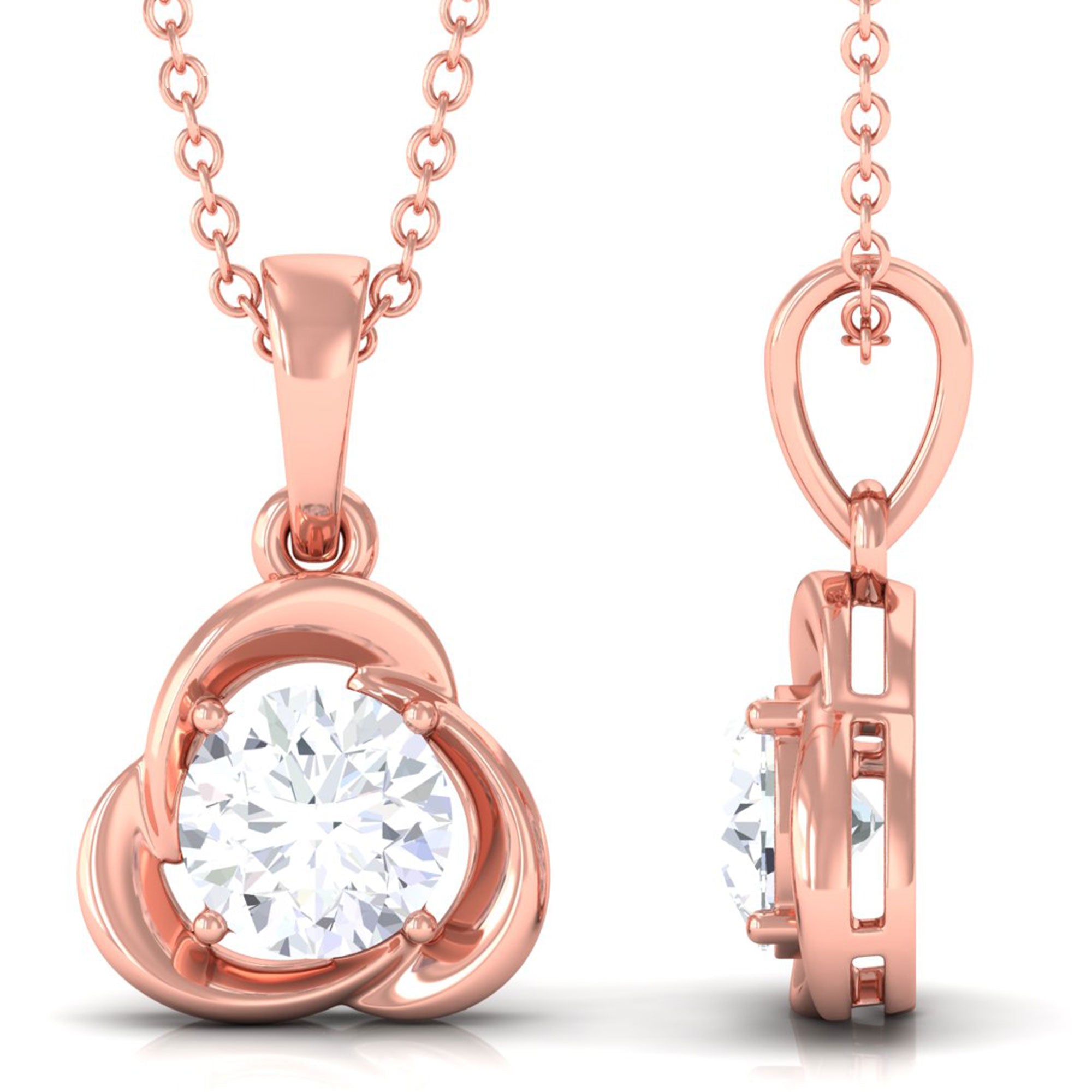 Vibrant Grown Labs-Round Shape Lab Grown Diamond Solitaire Pendant Necklace