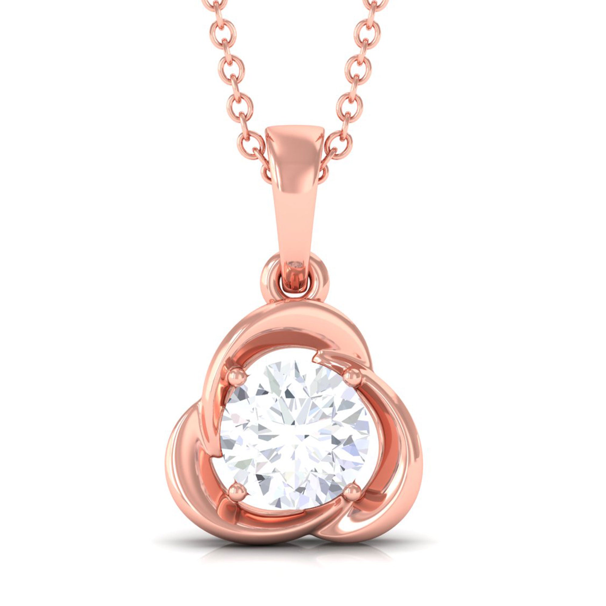 Vibrant Grown Labs-Round Shape Lab Grown Diamond Solitaire Pendant Necklace