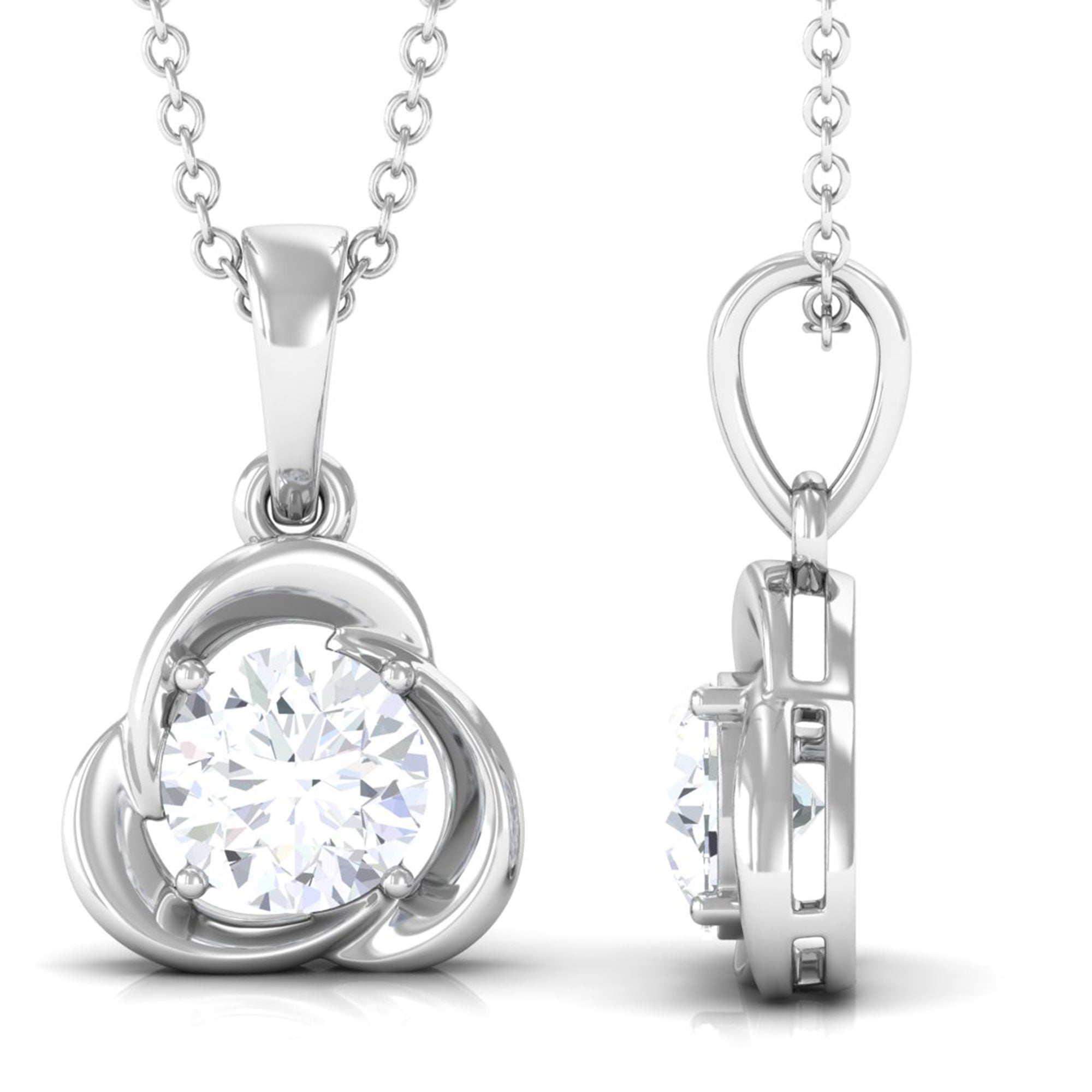 Vibrant Grown Labs-Round Shape Lab Grown Diamond Solitaire Pendant Necklace