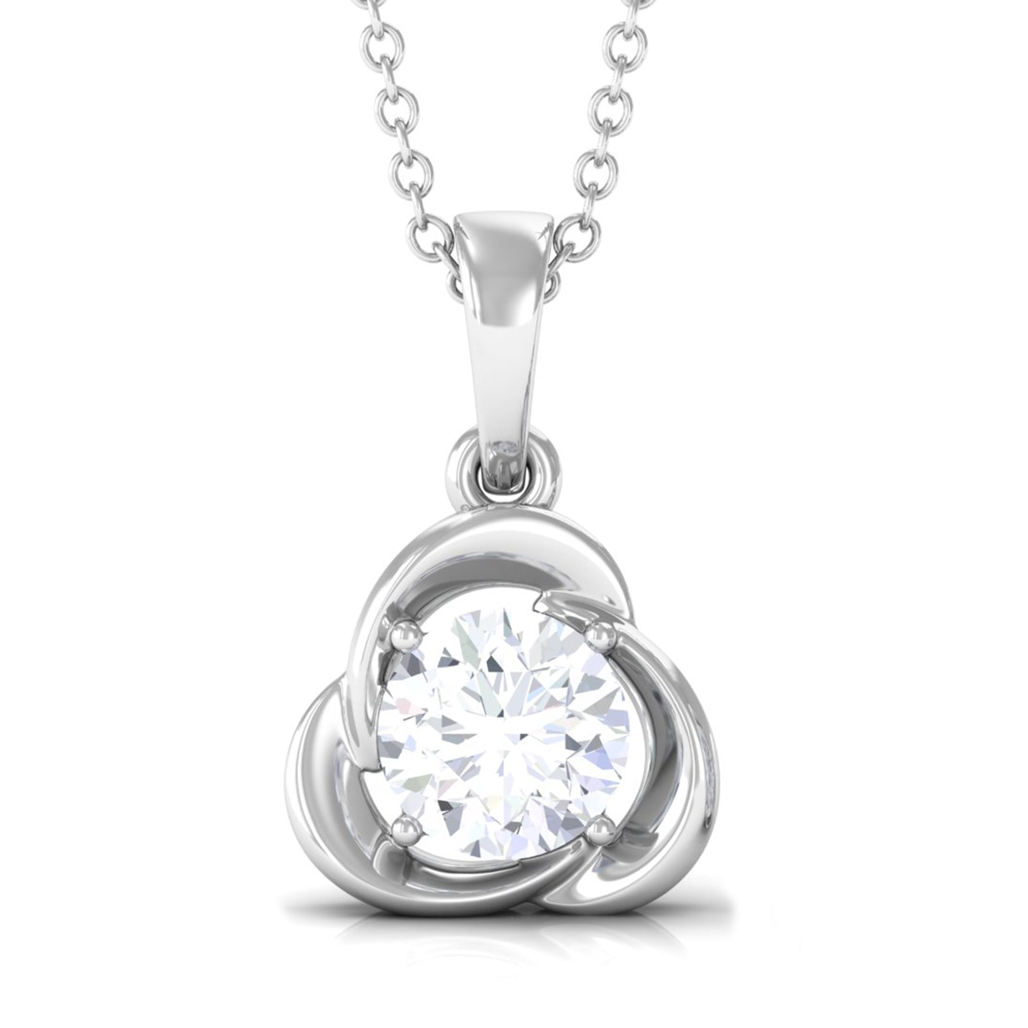 Vibrant Grown Labs-Round Shape Lab Grown Diamond Solitaire Pendant Necklace