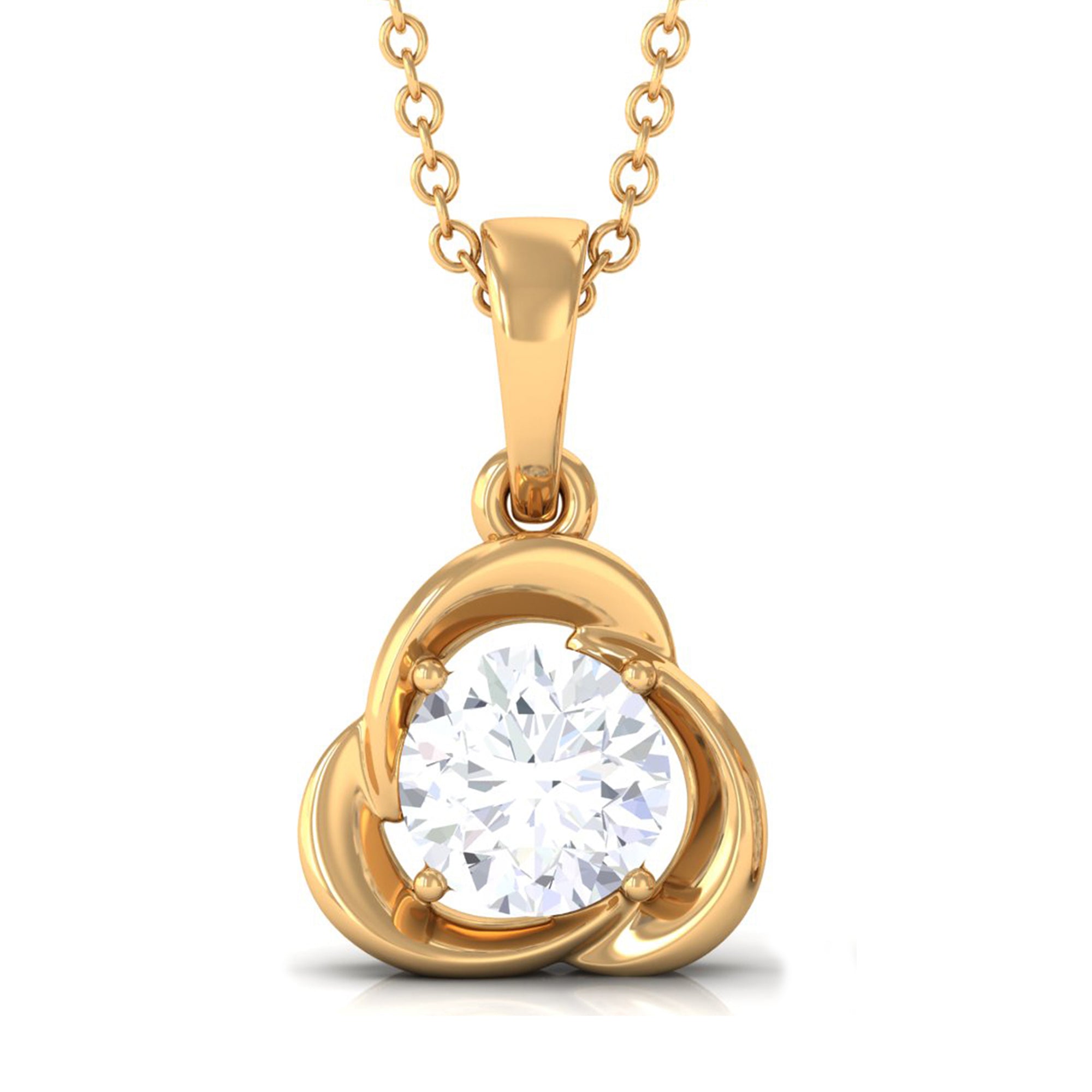 Vibrant Grown Labs-Round Shape Lab Grown Diamond Solitaire Pendant Necklace