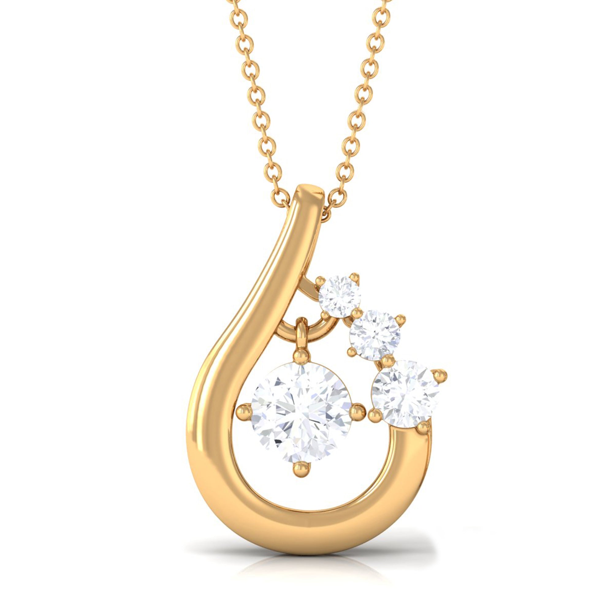 Vibrant Grown Labs-Minimal Pendant Necklace with Lab Grown Diamond