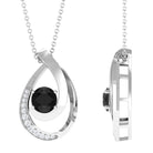 Vibrant Grown Labs-Lab Created Black Diamond Pendant Necklace with Accent