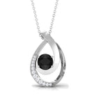 Vibrant Grown Labs-Lab Created Black Diamond Pendant Necklace with Accent