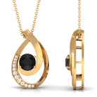 Vibrant Grown Labs-Lab Created Black Diamond Pendant Necklace with Accent