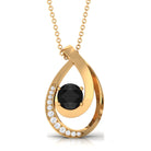 Vibrant Grown Labs-Lab Created Black Diamond Pendant Necklace with Accent