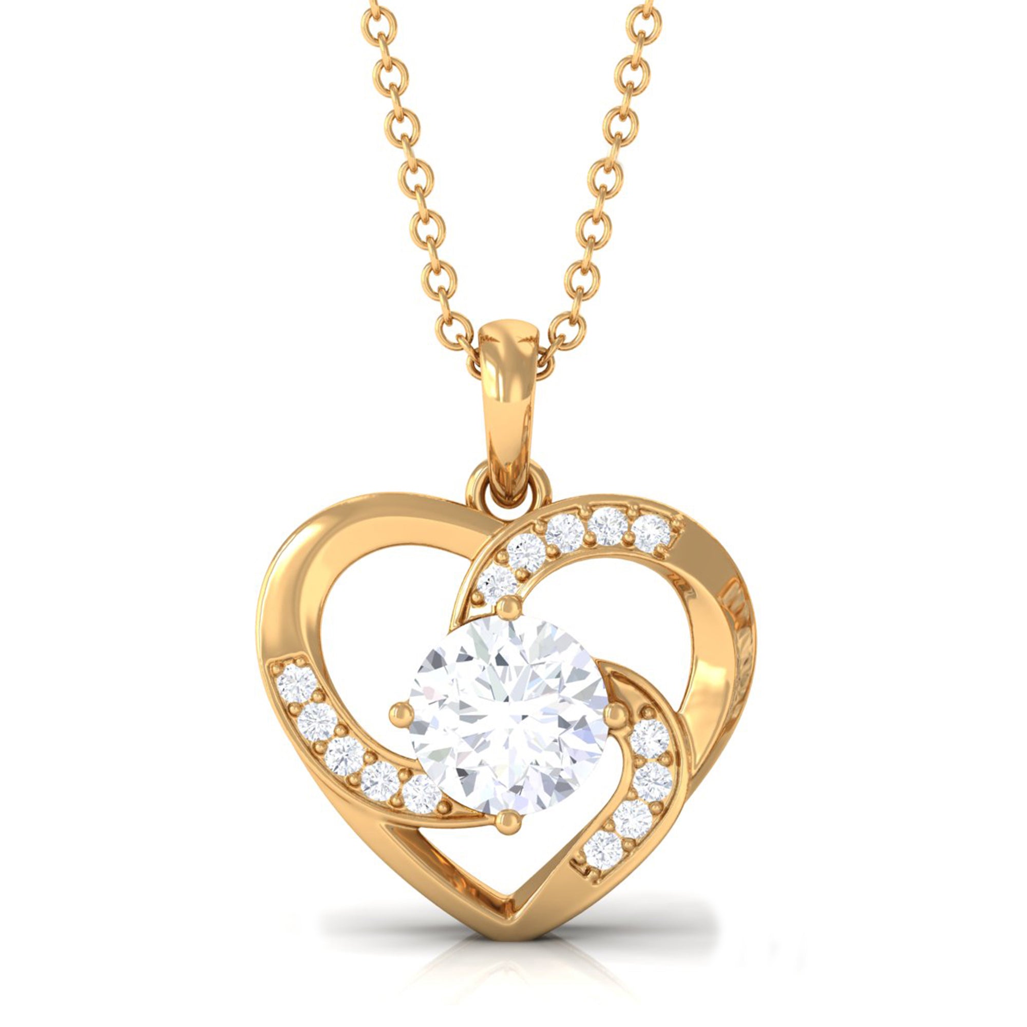 Vibrant Grown Labs-Minimal Lab Grown Diamond Heart Pendant Necklace