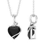 Vibrant Grown Labs-Heart Shape Lab Grown Black Diamond Pendant Necklace