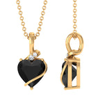 Vibrant Grown Labs-Heart Shape Lab Grown Black Diamond Pendant Necklace