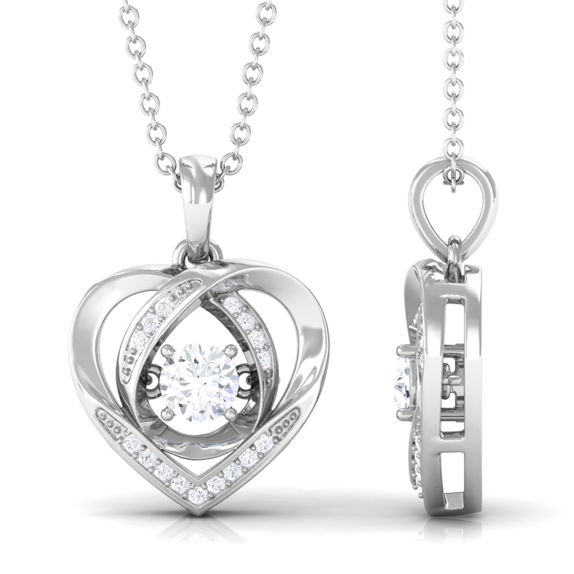 Vibrant Grown Labs-Lab Grown Diamond Heart Pendant Necklace