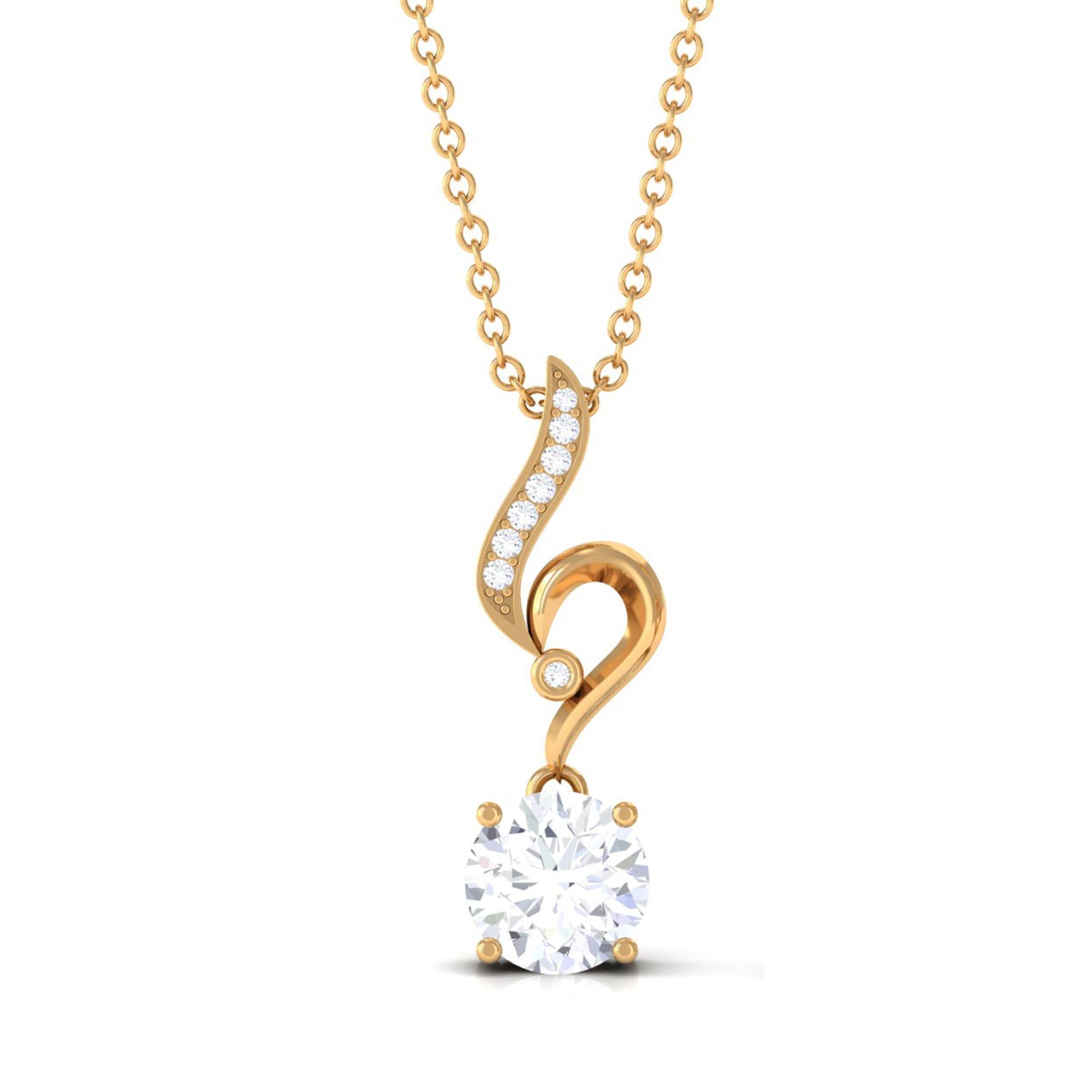 Vibrant Grown Labs-Minimal Lab Grown Diamond Solitaire Pendant Necklace