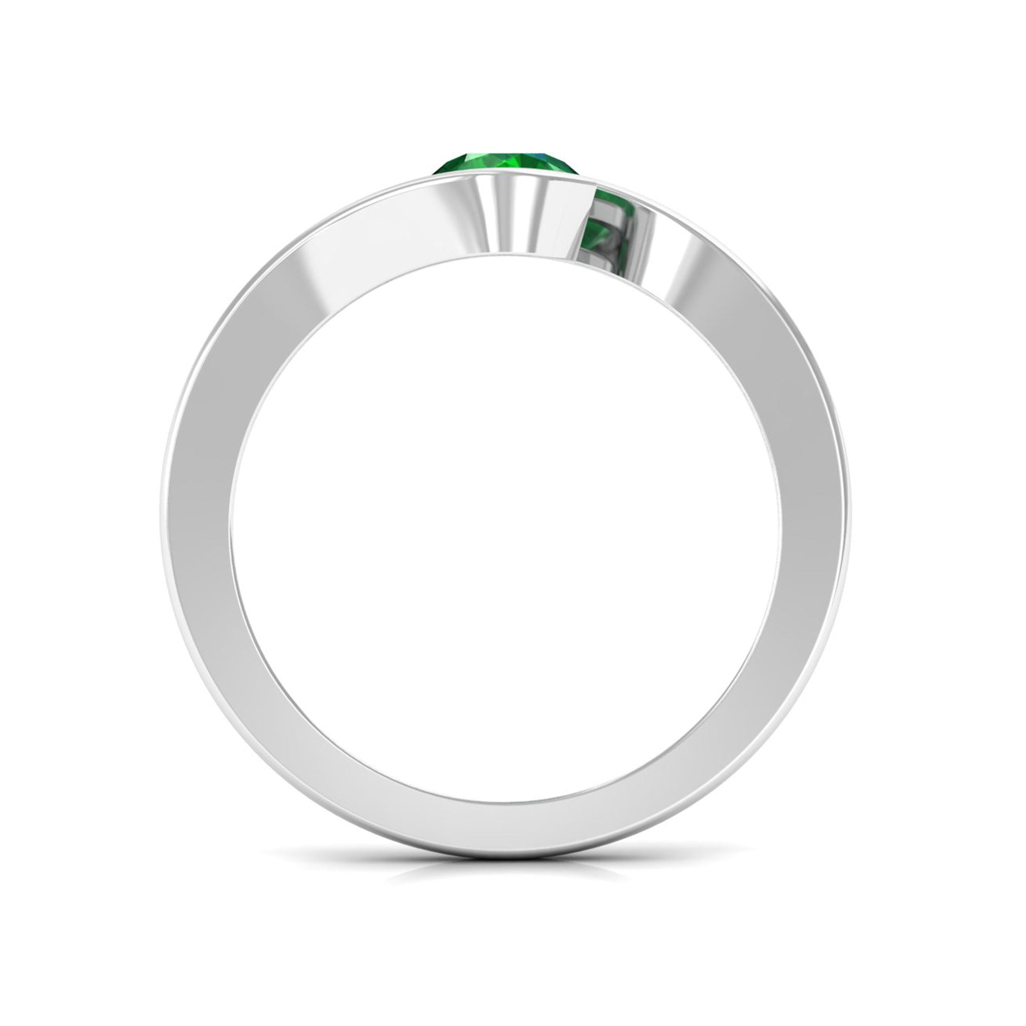 Vibrant Grown Labs-Lab Grown Emerald Solitaire Promise Ring