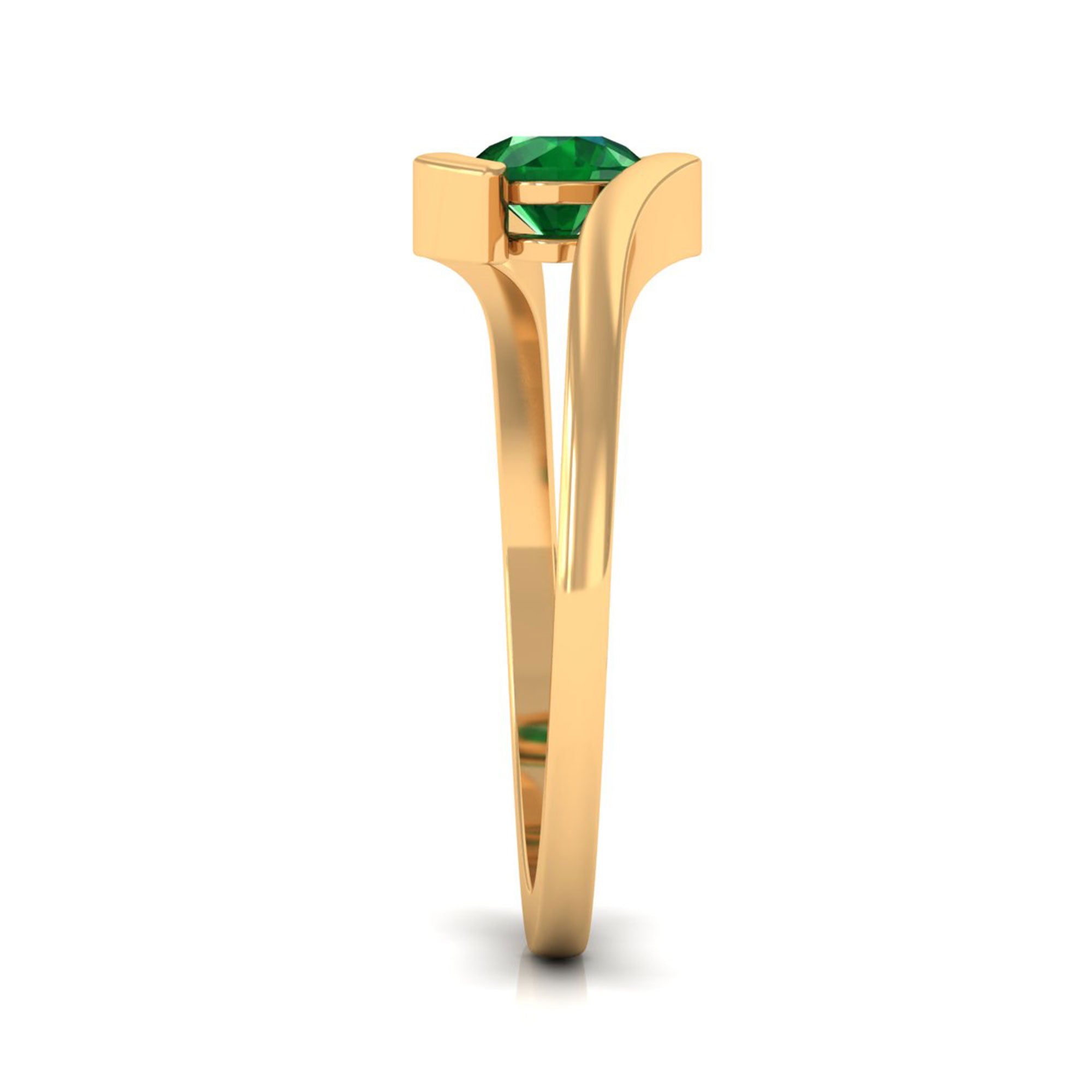 Vibrant Grown Labs-Lab Grown Emerald Solitaire Promise Ring