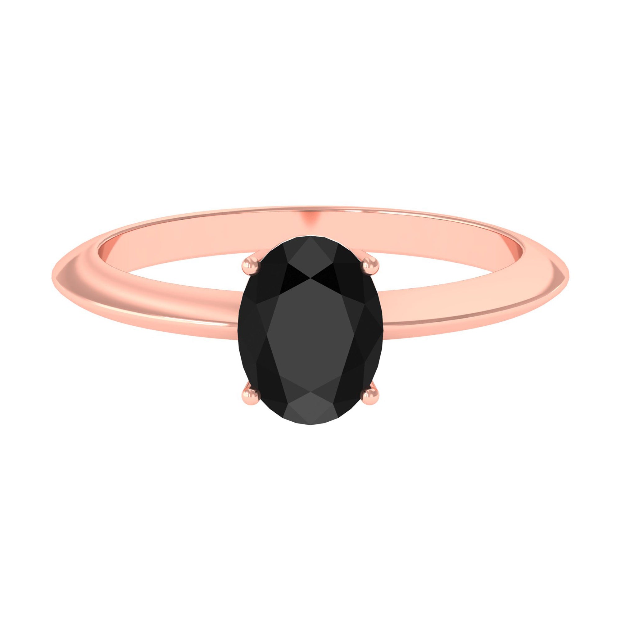 Vibrant Grown Labs-Oval Lab Grown Black Diamond Solitaire Ring