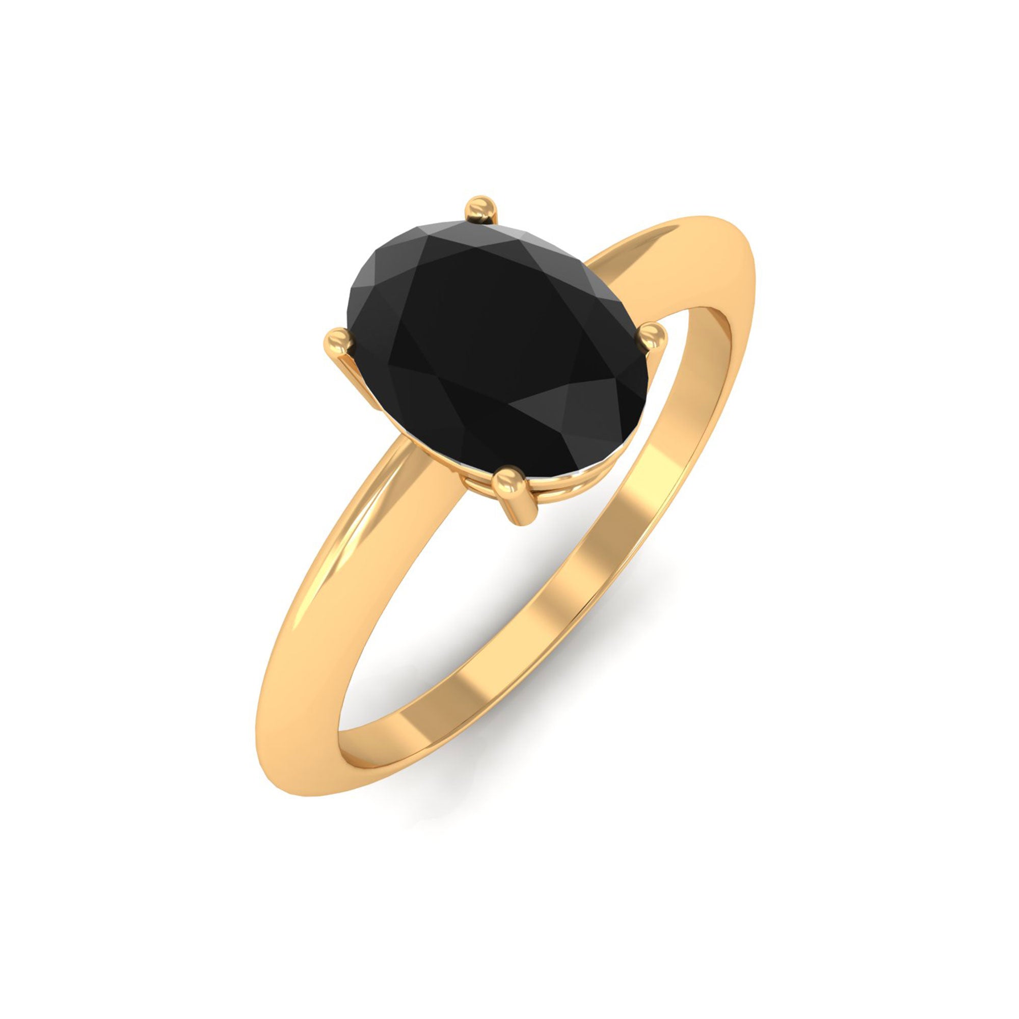 Vibrant Grown Labs-Oval Lab Grown Black Diamond Solitaire Ring