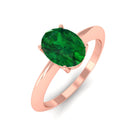 Vibrant Grown Labs-Oval Lab Grown Emerald Solitaire Engagement Ring