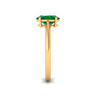 Vibrant Grown Labs-Oval Lab Grown Emerald Solitaire Engagement Ring