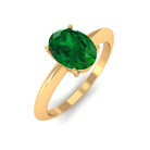 Vibrant Grown Labs-Oval Lab Grown Emerald Solitaire Engagement Ring