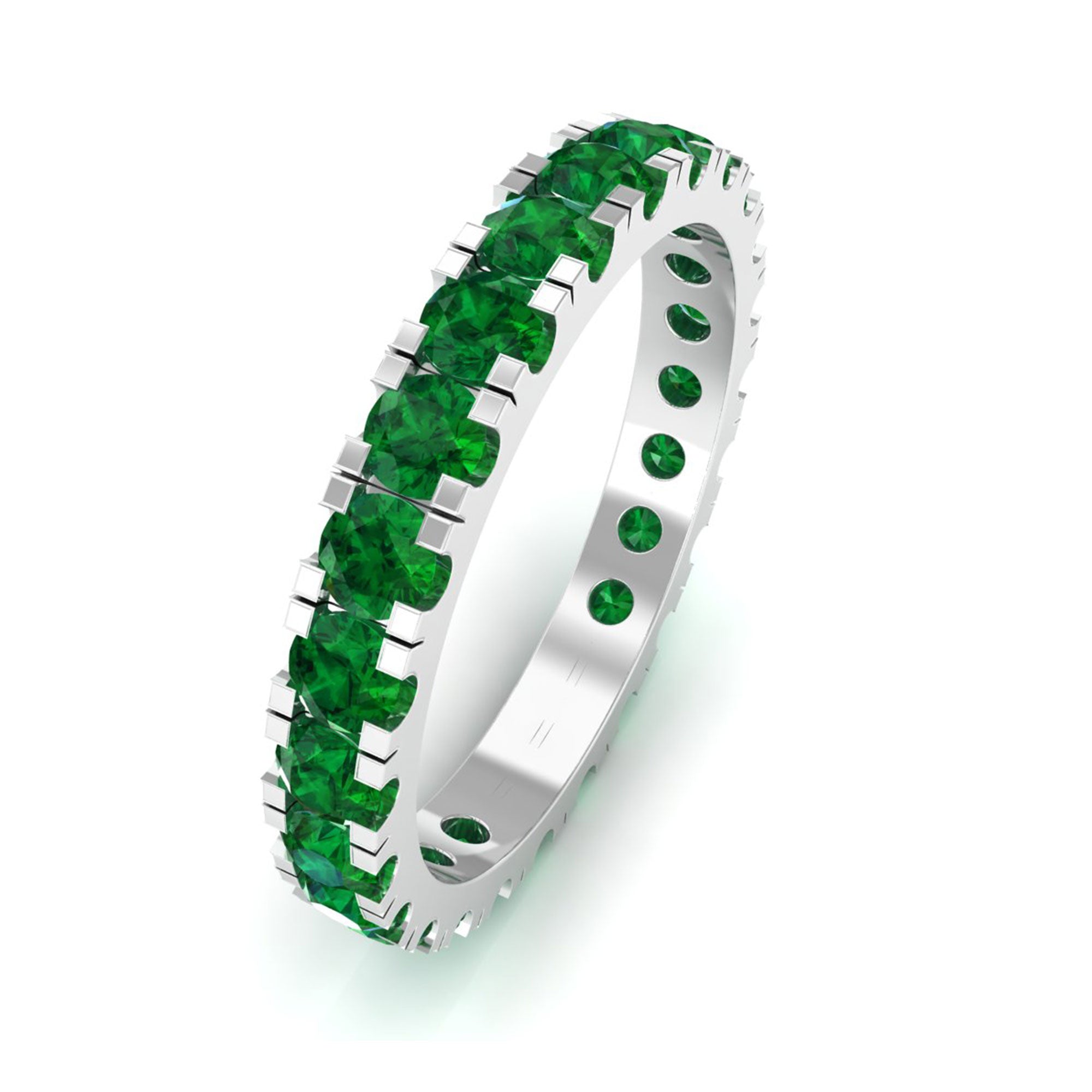 Vibrant Grown Labs-Lab Grown Emerald Wedding Eternity Ring