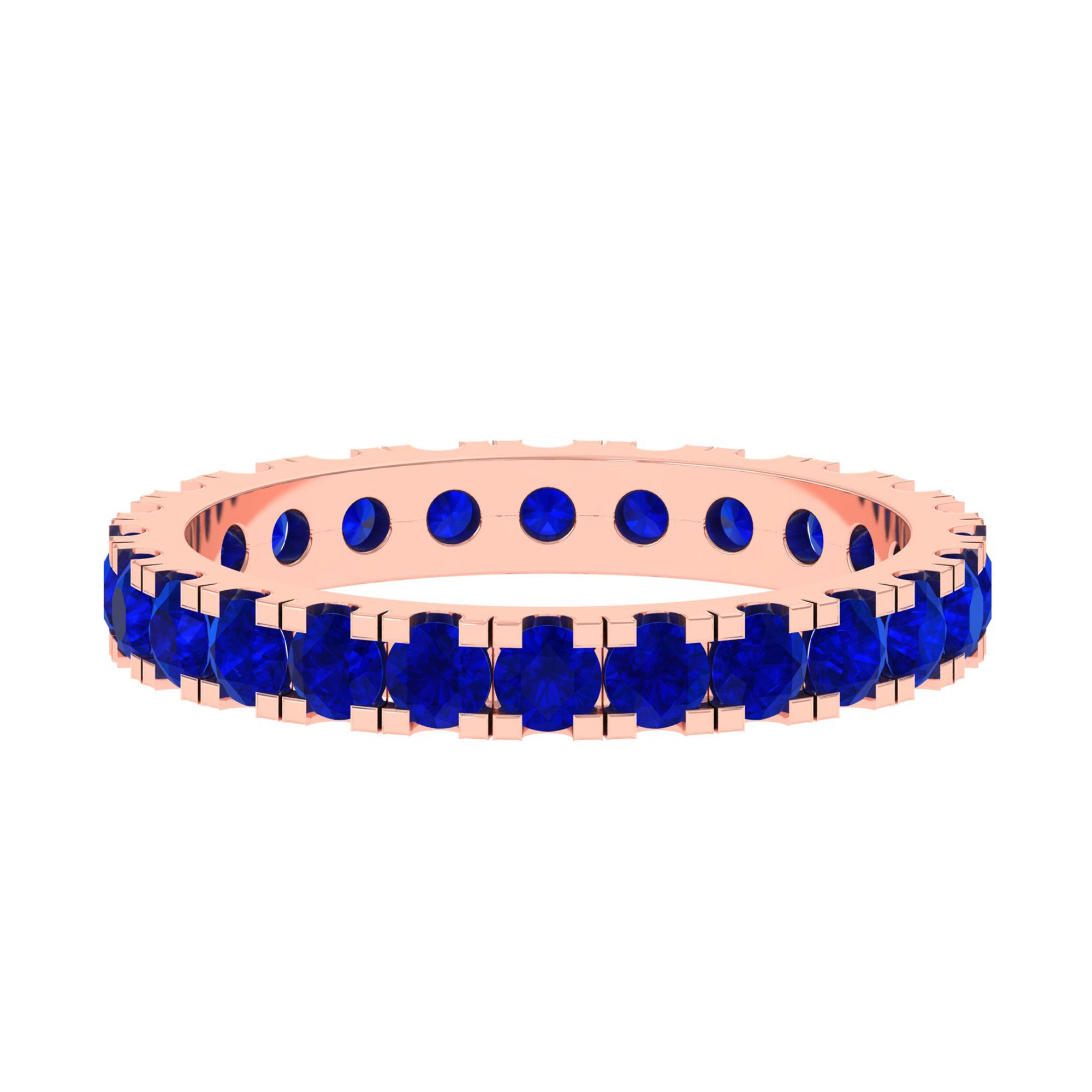 Vibrant Grown Labs-Lab Grown Blue Sapphire Minimal Eternity Band Ring