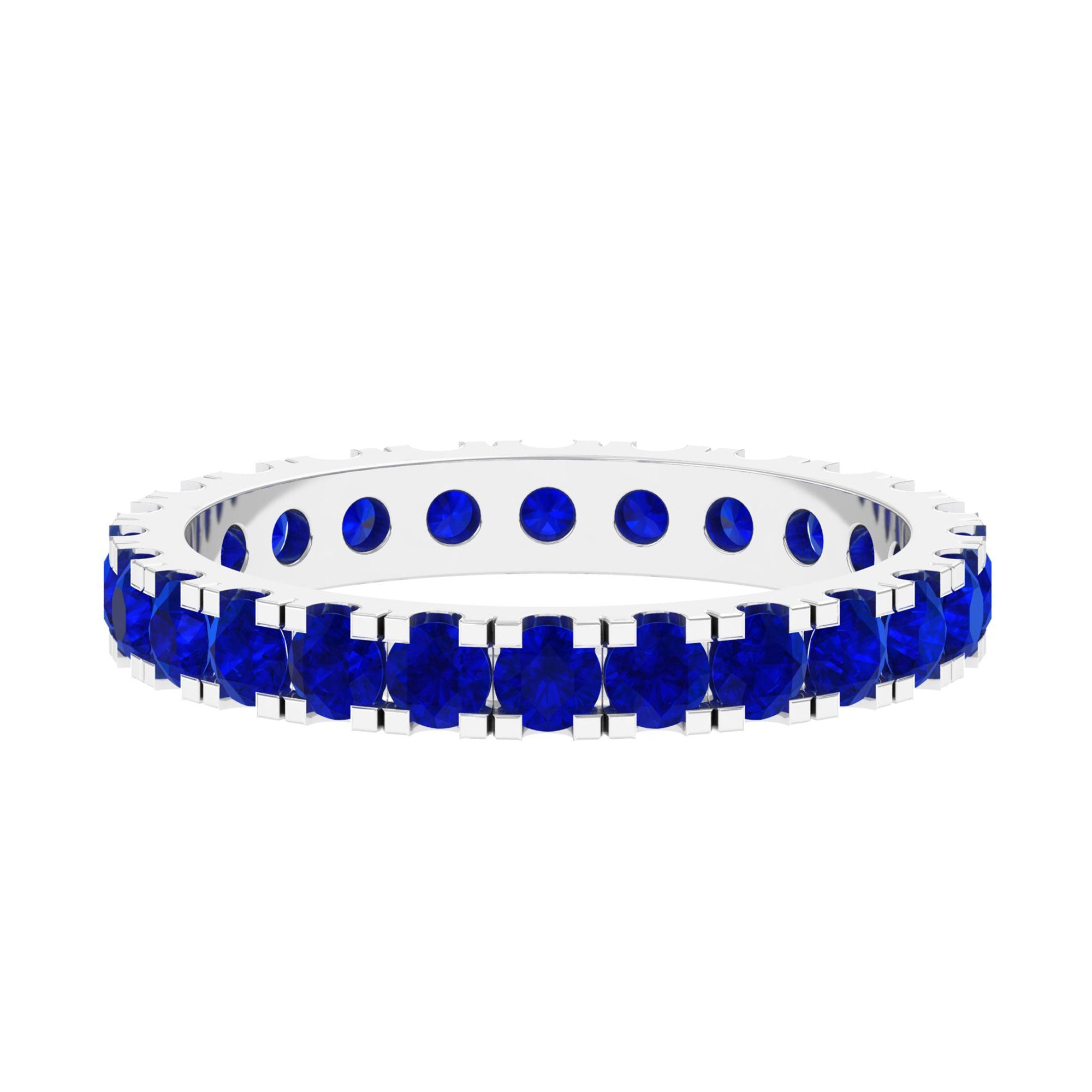 Vibrant Grown Labs-Lab Grown Blue Sapphire Minimal Eternity Band Ring