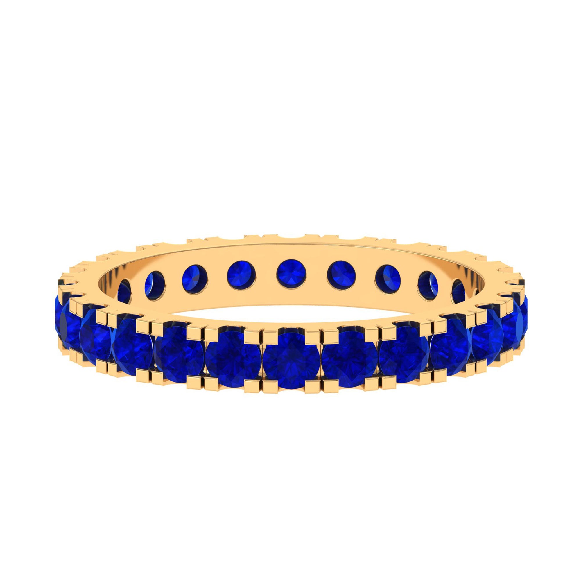 Vibrant Grown Labs-Lab Grown Blue Sapphire Minimal Eternity Band Ring