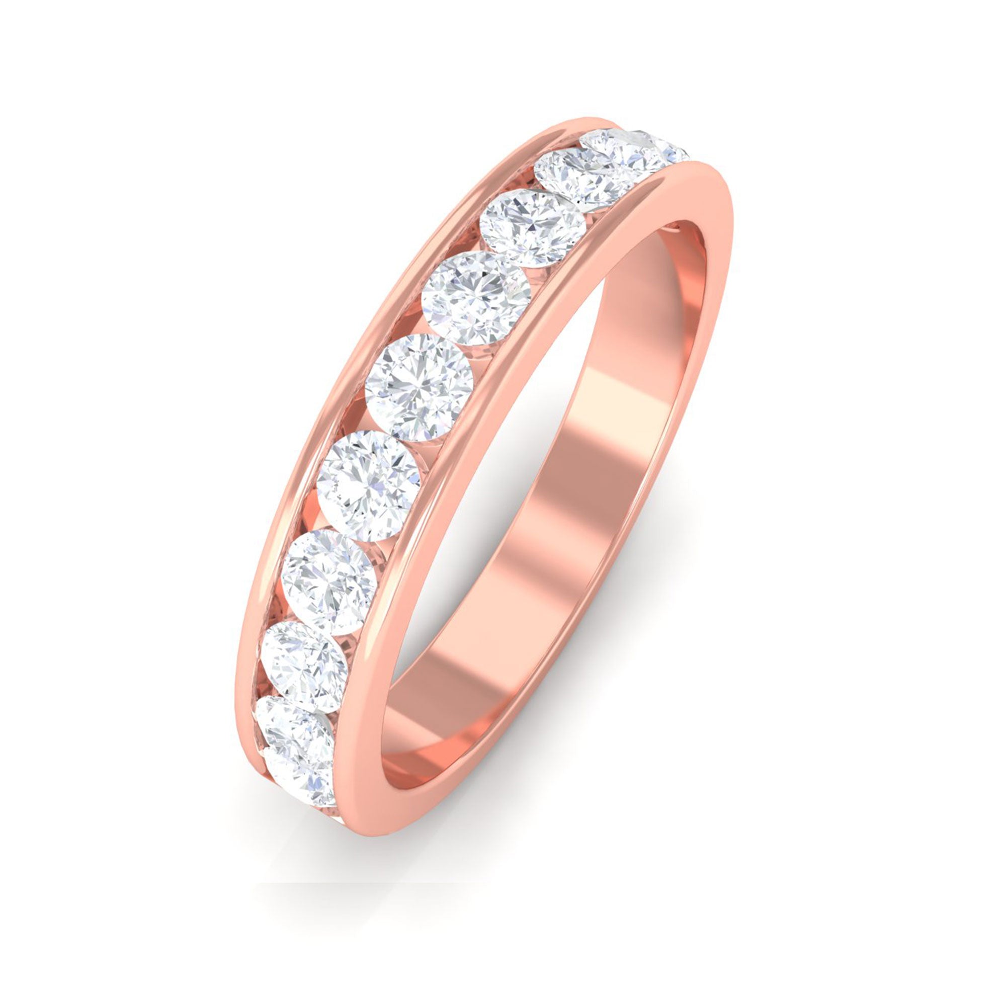 Vibrant Grown Labs-Channel Set Lab Grown Diamond Minimal Wedding Band Ring