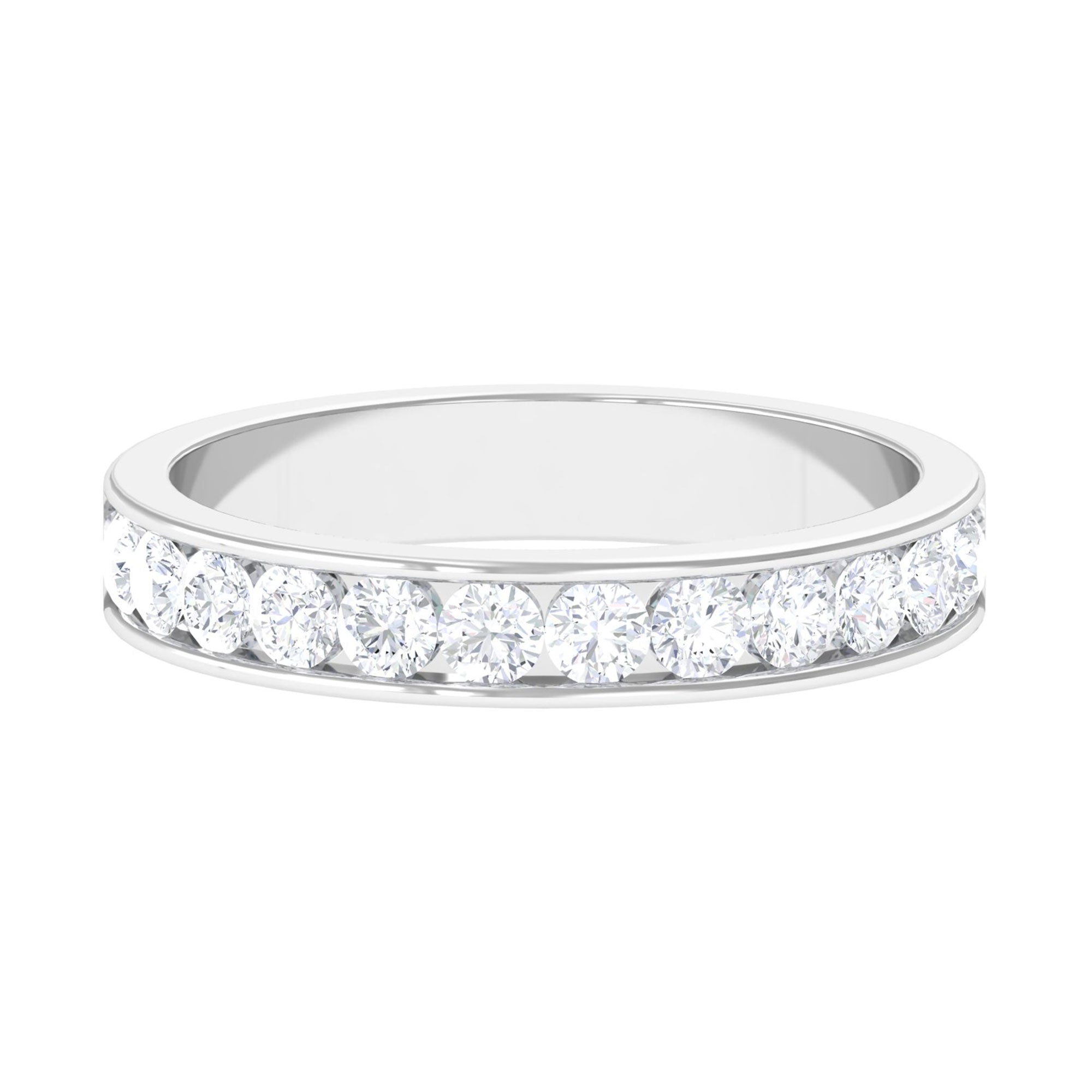 Vibrant Grown Labs-Channel Set Lab Grown Diamond Minimal Wedding Band Ring