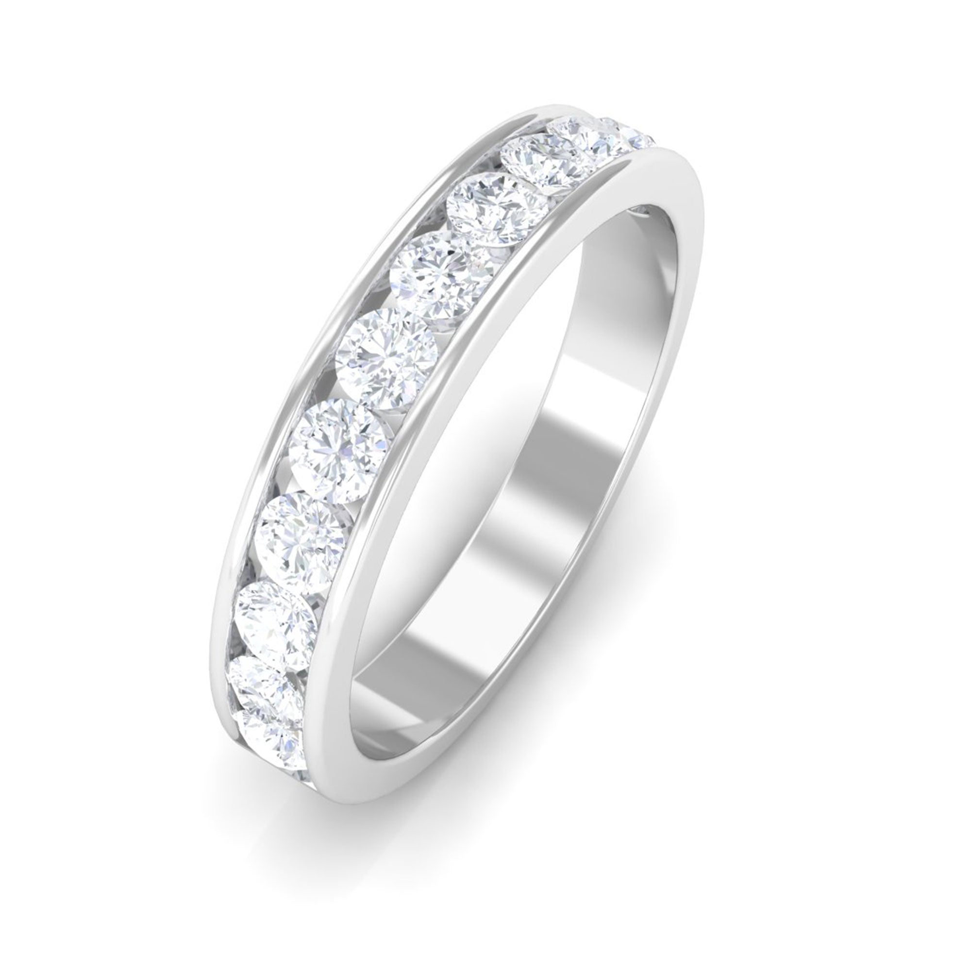 Vibrant Grown Labs-Channel Set Lab Grown Diamond Minimal Wedding Band Ring