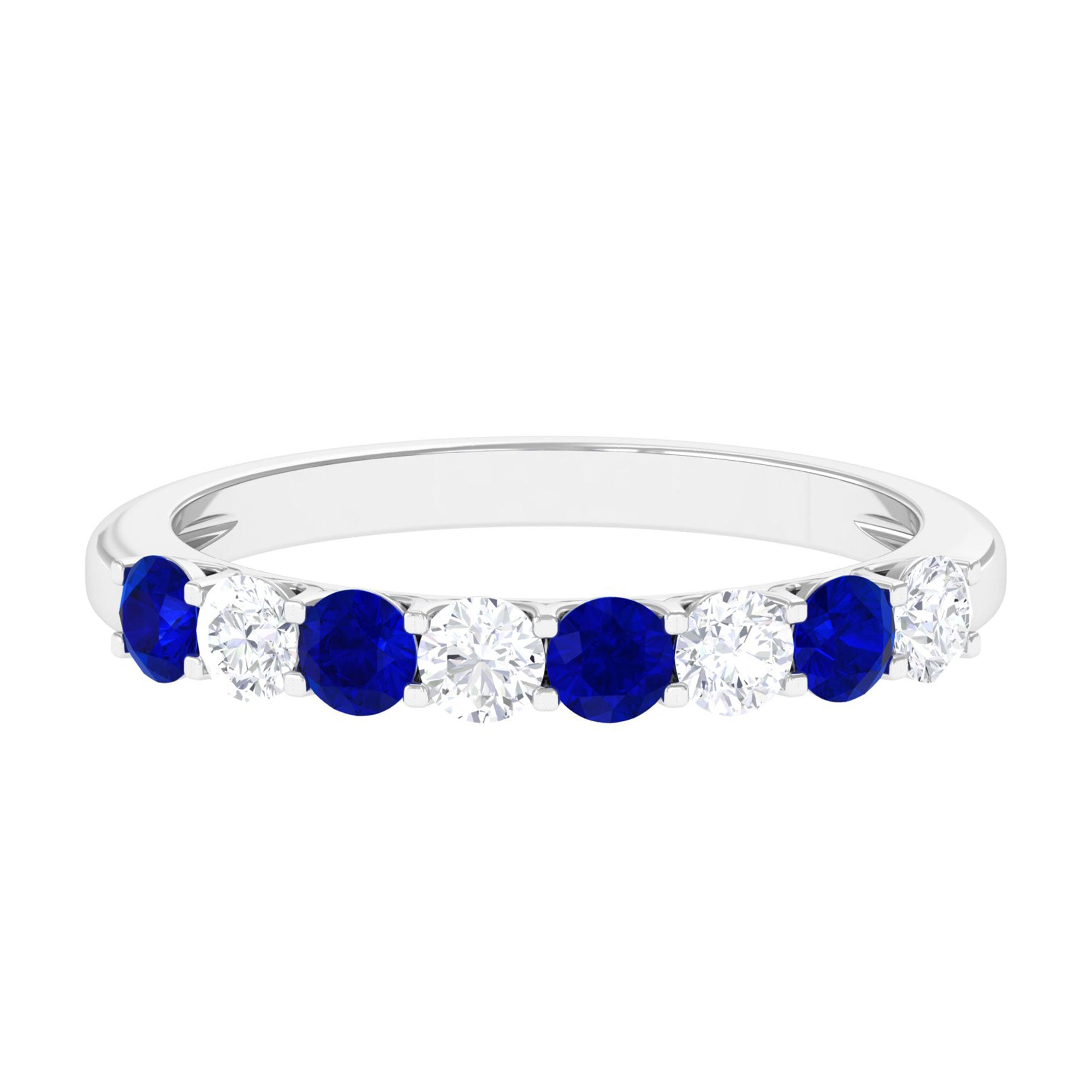 Vibrant Grown Labs-Lab Grown Blue Sapphire Minimal Eternity Ring