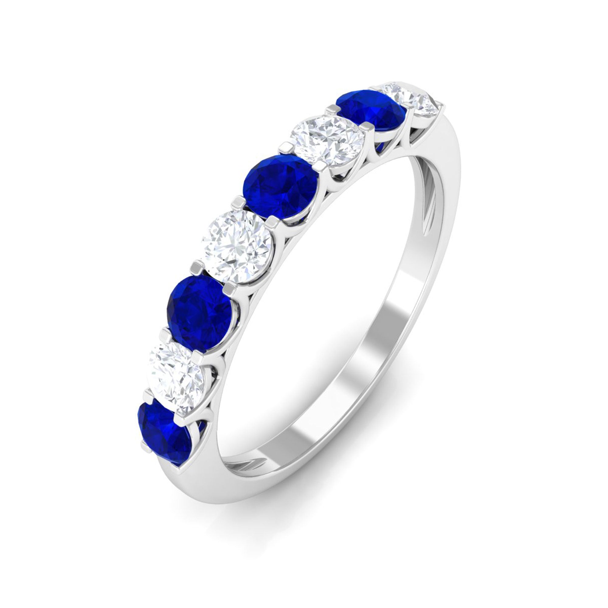 Vibrant Grown Labs-Lab Grown Blue Sapphire Minimal Eternity Ring