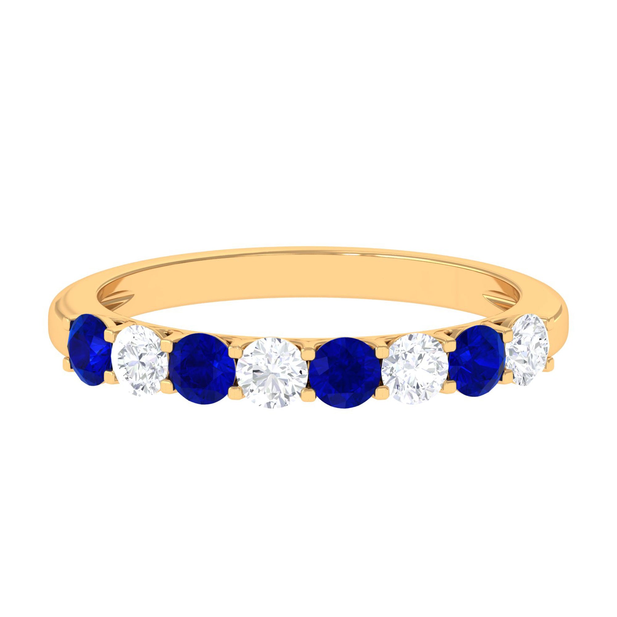 Vibrant Grown Labs-Lab Grown Blue Sapphire Minimal Eternity Ring