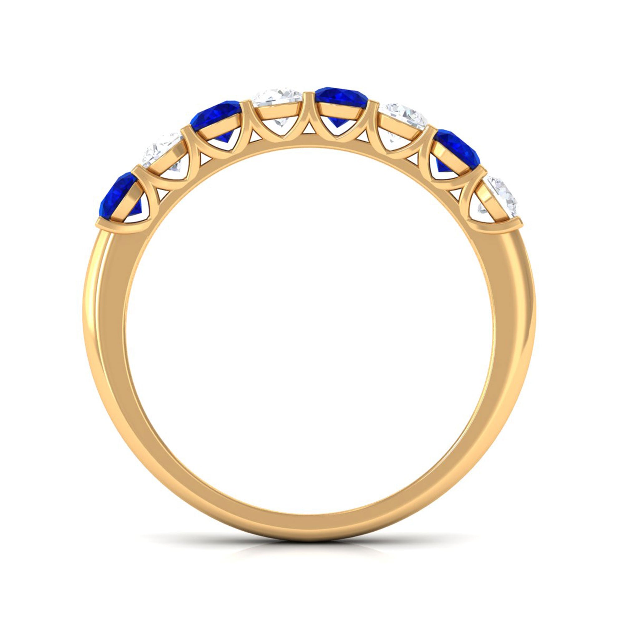 Vibrant Grown Labs-Lab Grown Blue Sapphire Minimal Eternity Ring