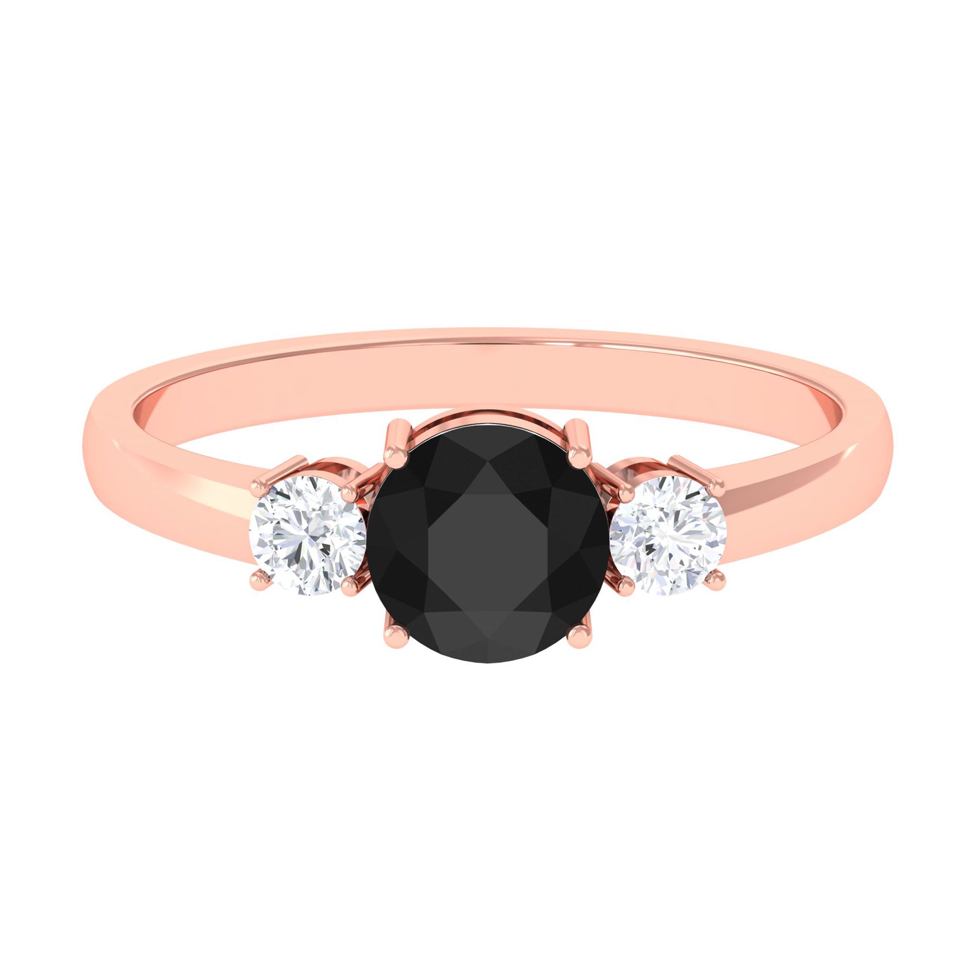 Vibrant Grown Labs-Minimal Round Lab Created Black Diamond Promise Ring