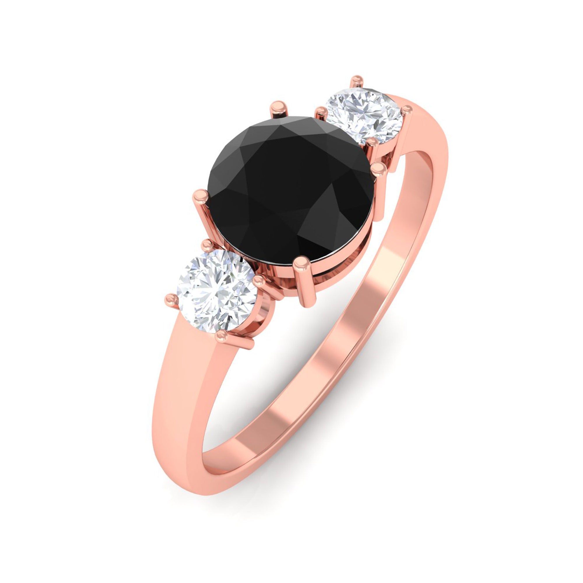 Vibrant Grown Labs-Minimal Round Lab Created Black Diamond Promise Ring