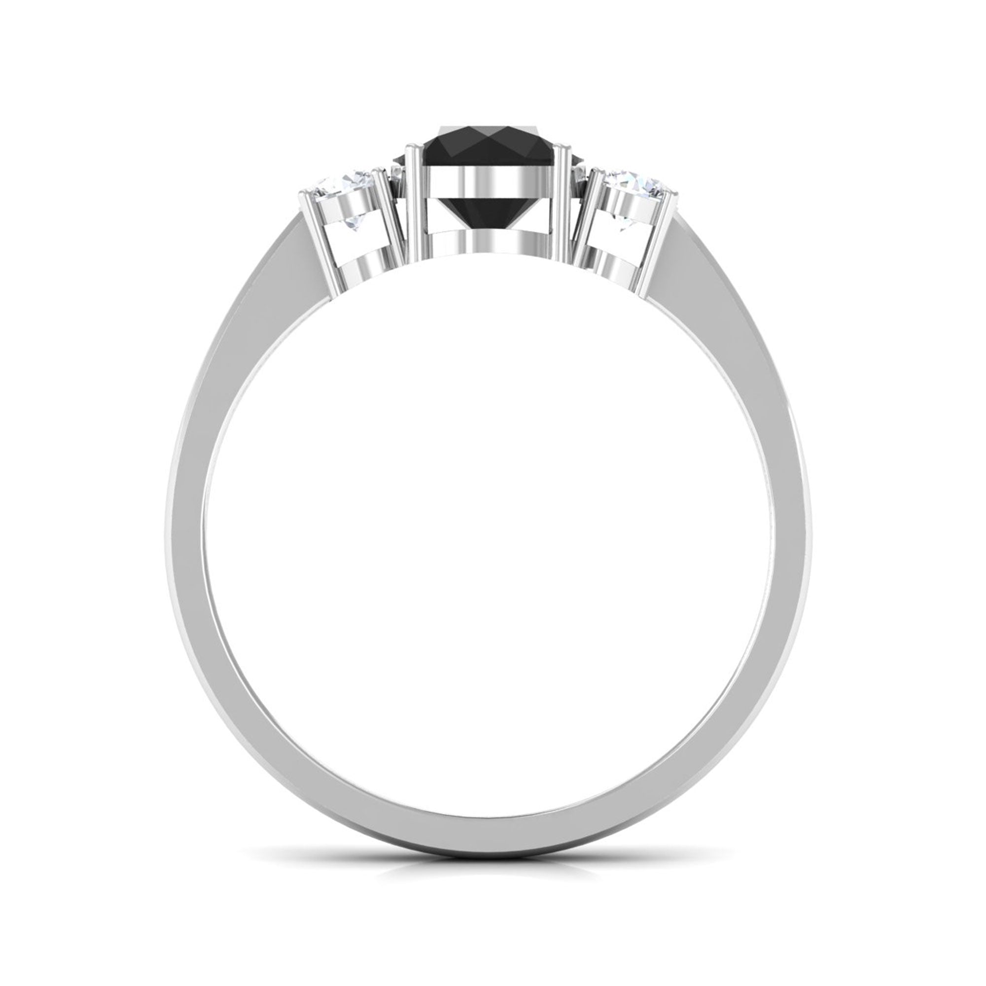 Vibrant Grown Labs-Minimal Round Lab Created Black Diamond Promise Ring