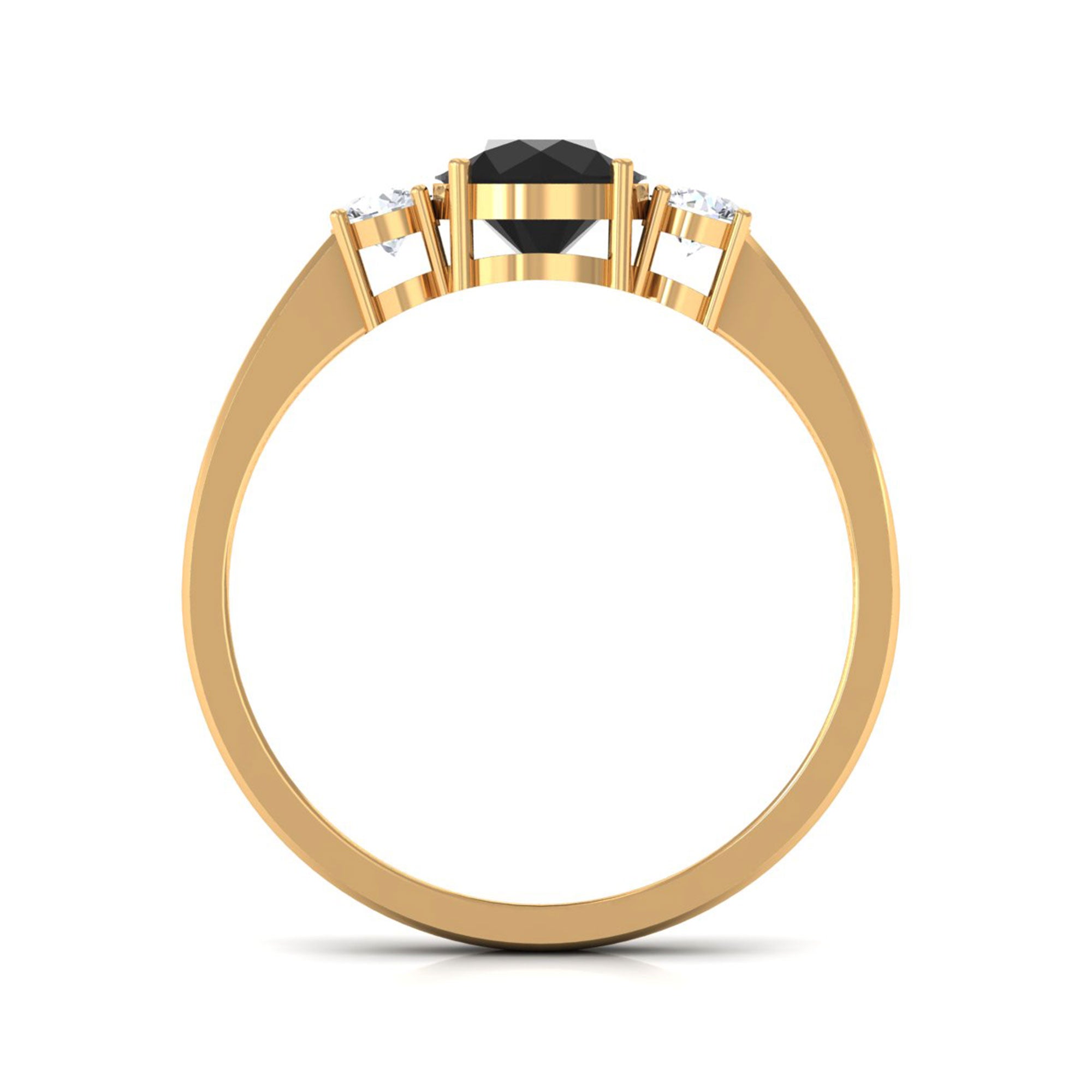 Vibrant Grown Labs-Minimal Round Lab Created Black Diamond Promise Ring