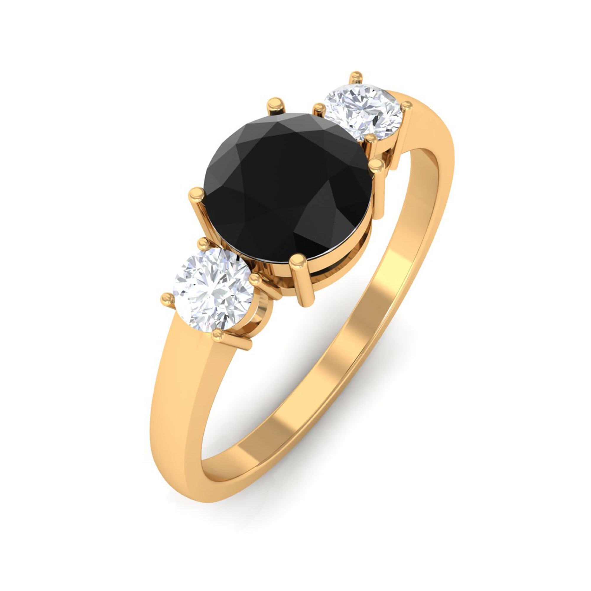 Vibrant Grown Labs-Minimal Round Lab Created Black Diamond Promise Ring