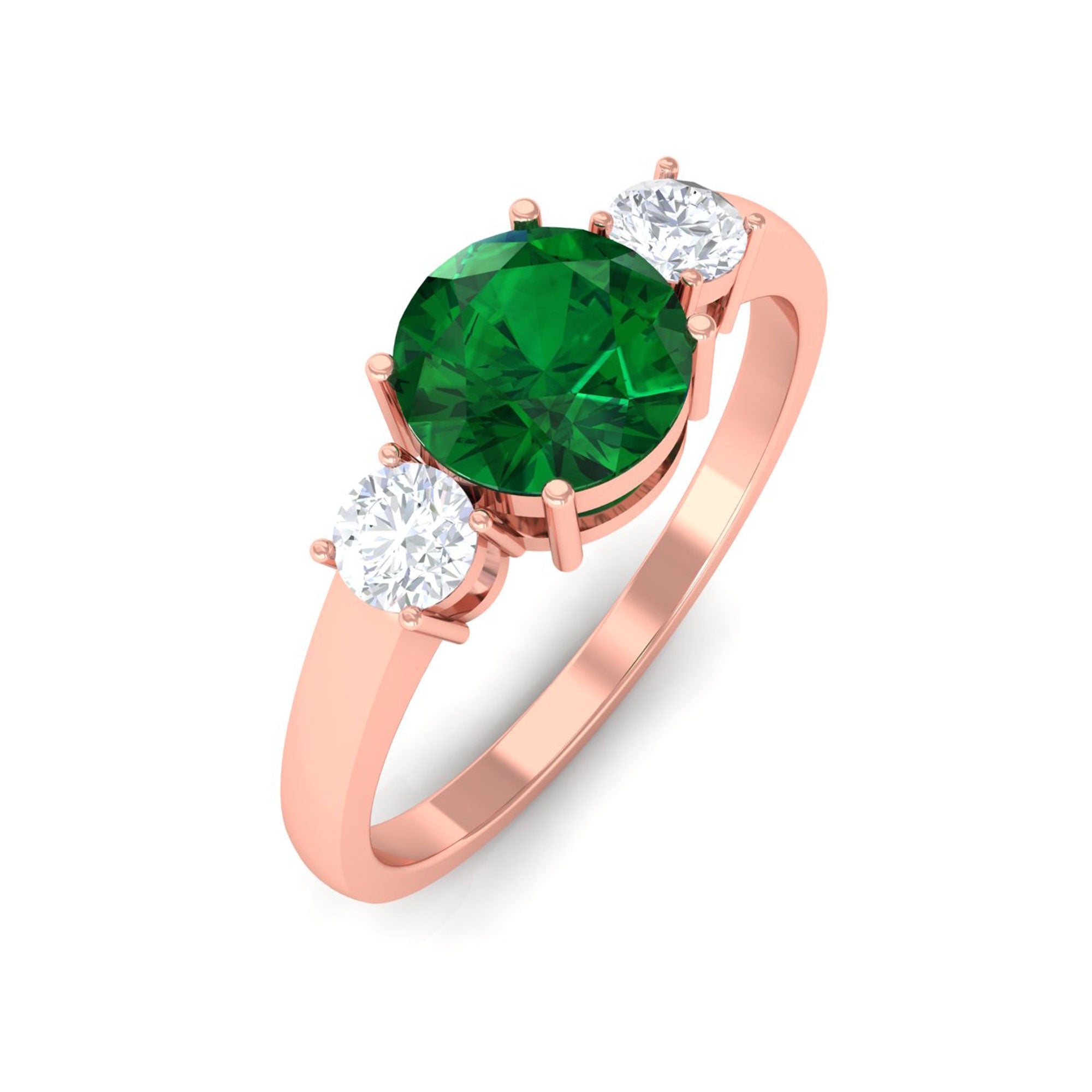 Vibrant Grown Labs-Lab Created Emerald Solitaire Promise Ring