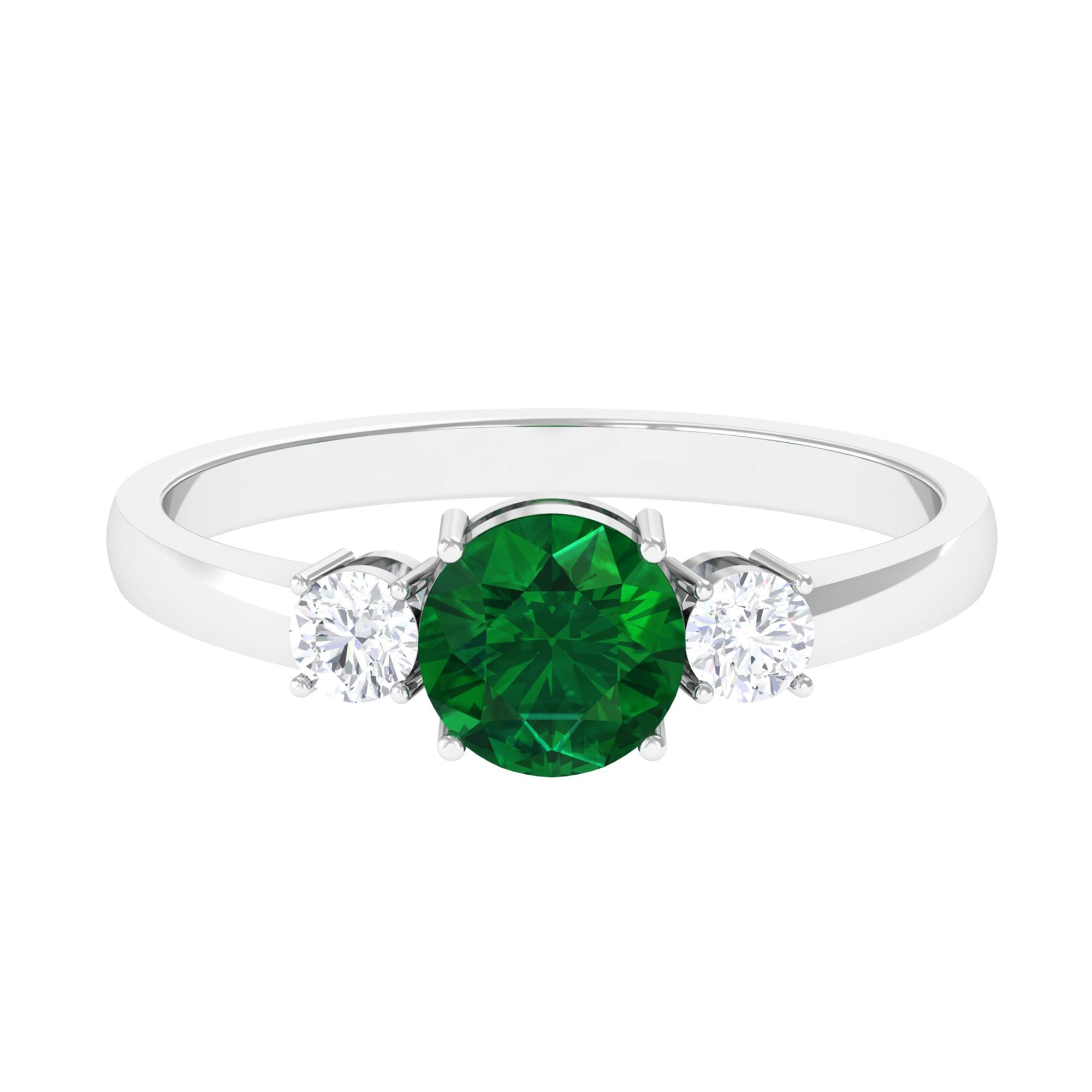 Vibrant Grown Labs-Lab Created Emerald Solitaire Promise Ring