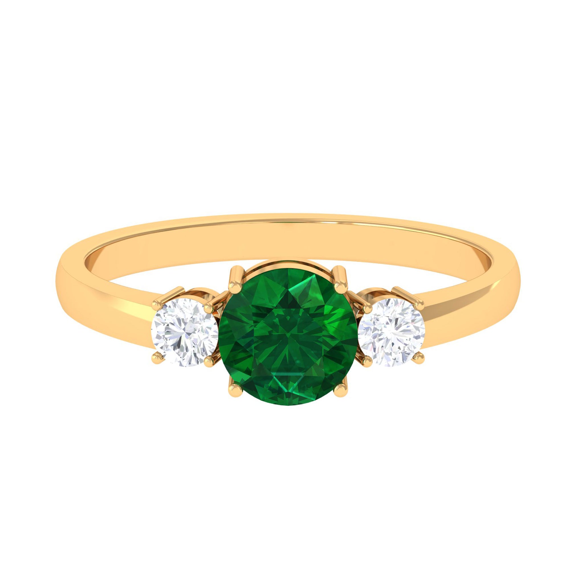 Vibrant Grown Labs-Lab Created Emerald Solitaire Promise Ring