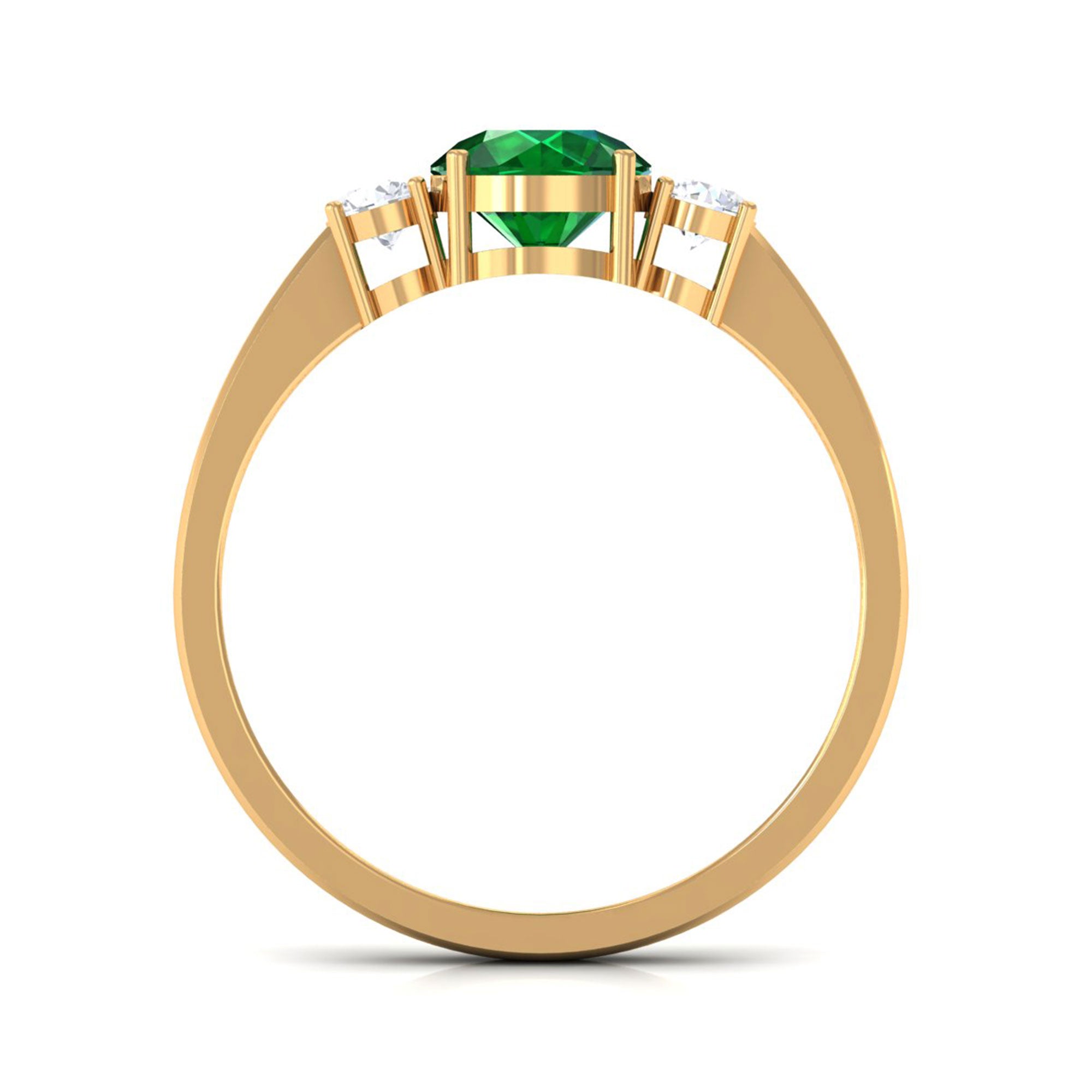 Vibrant Grown Labs-Lab Created Emerald Solitaire Promise Ring