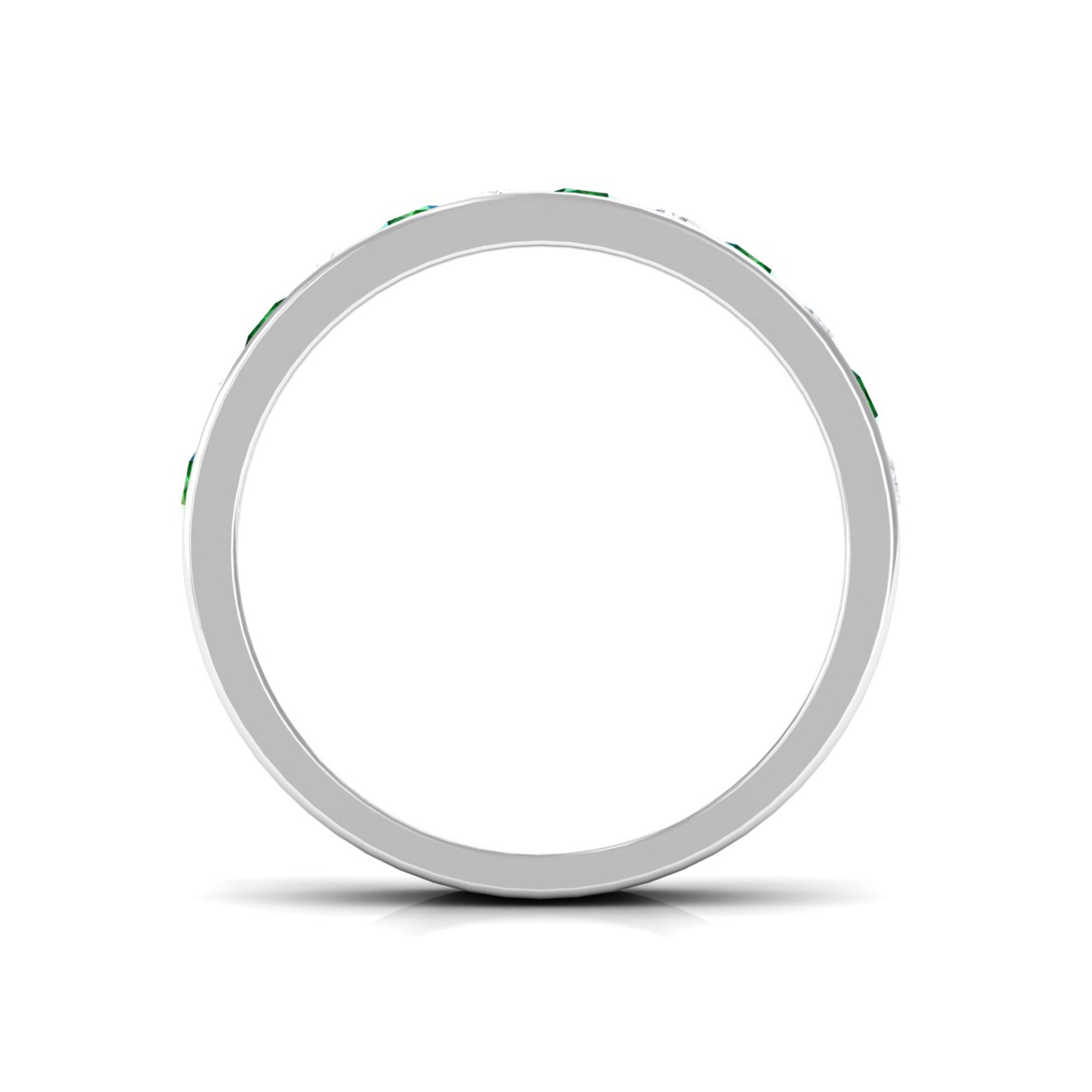 Vibrant Grown Labs-Minimalist Lab Grown Emerald Band Ring