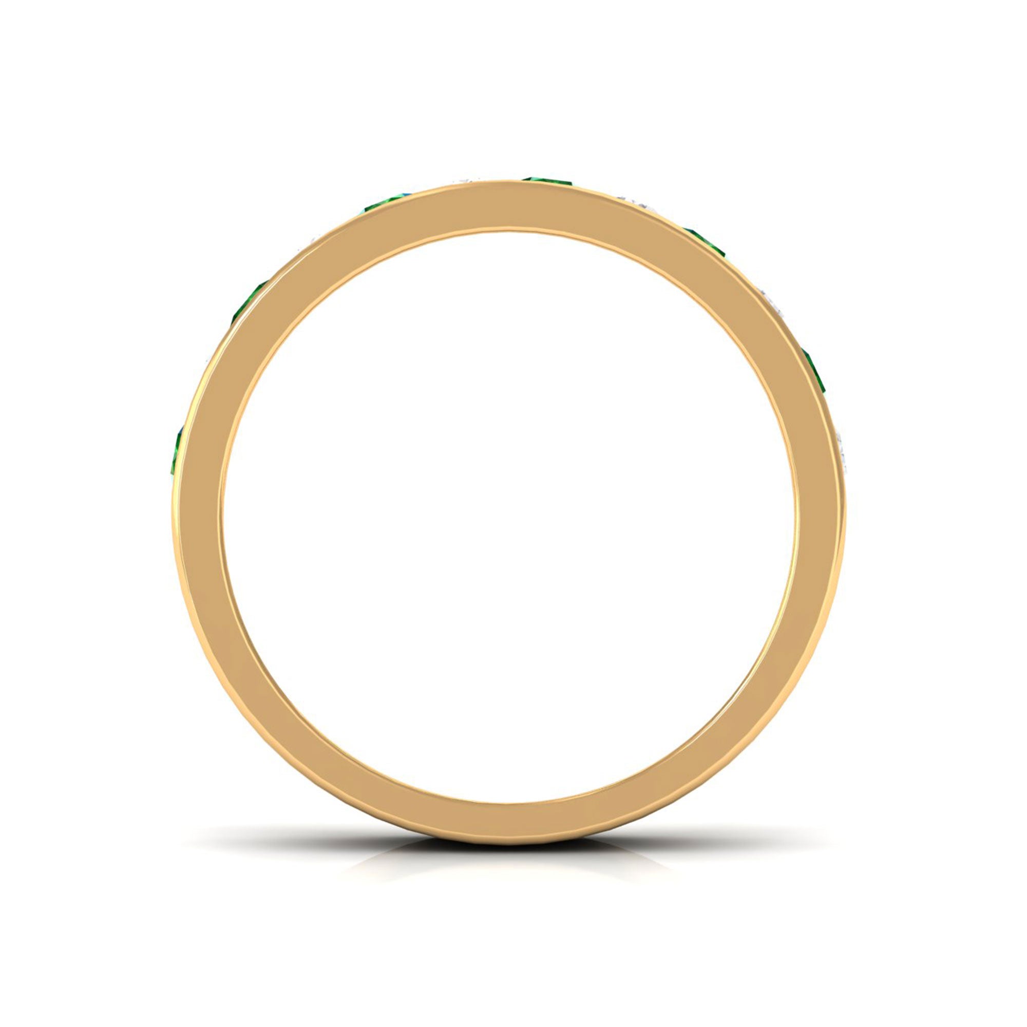 Vibrant Grown Labs-Minimalist Lab Grown Emerald Band Ring